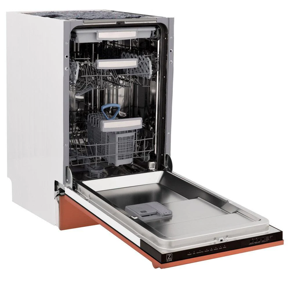 ZLINE 18 in. Tallac Series 3rd Rack Top Control Built-In Dishwasher in Copper with Stainless Steel Tub, 51dBa (DWV-C-18) - Image 4