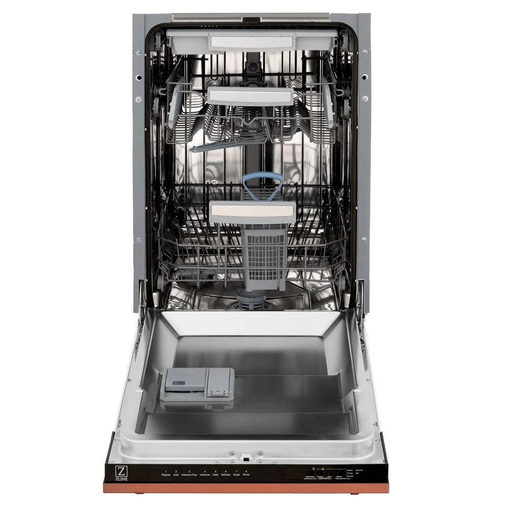 ZLINE 18 in. Tallac Series 3rd Rack Top Control Built-In Dishwasher in Copper with Stainless Steel Tub, 51dBa (DWV-C-18) - Image 8