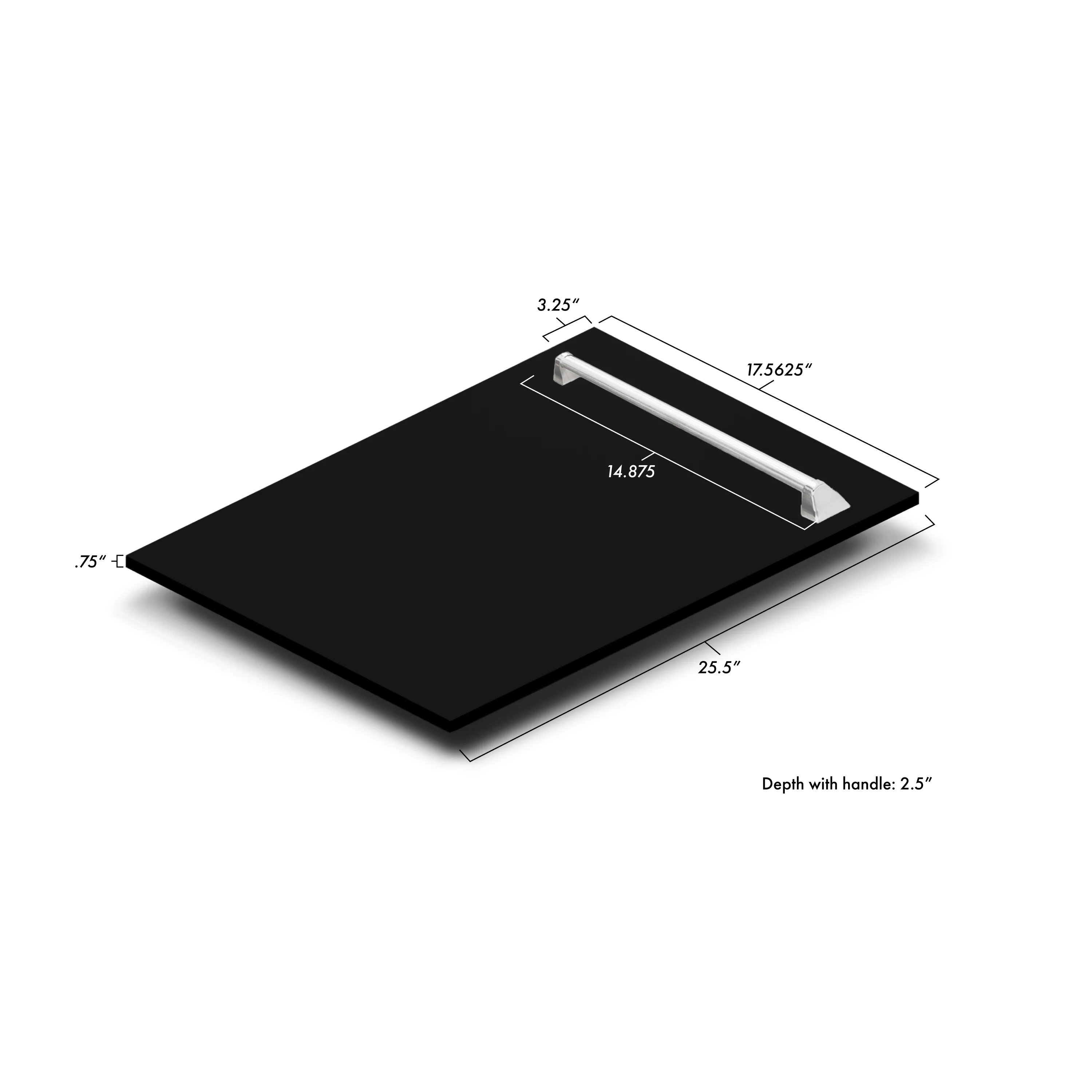 ZLINE 18" Tallac Dishwasher Panel in Black Matte with Traditional Handle (DPV-BLM-18) - Image 6