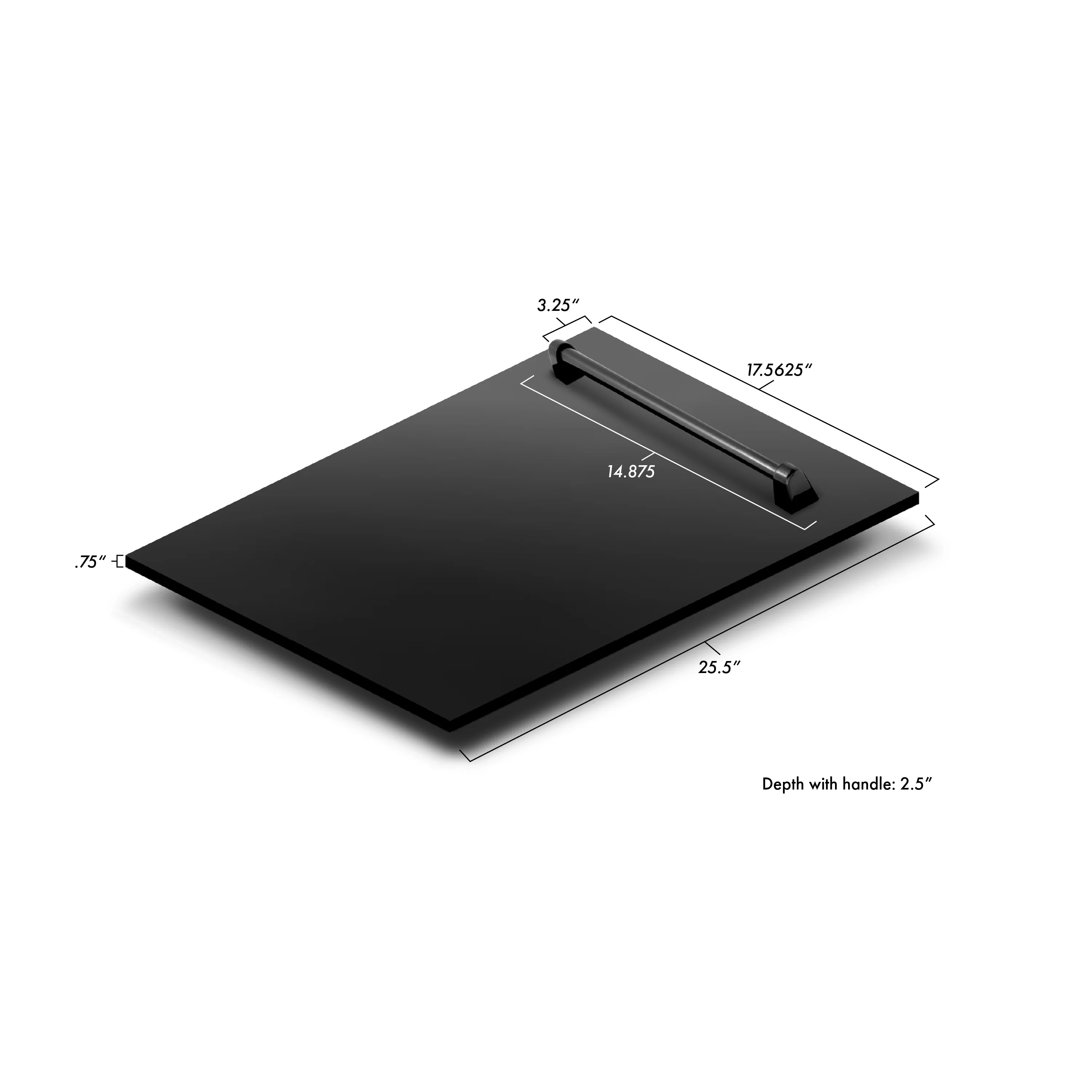 ZLINE 18" Tallac Dishwasher Panel in Black Stainless Steel with Traditional Handle (DPV-BS-18) - Image 7