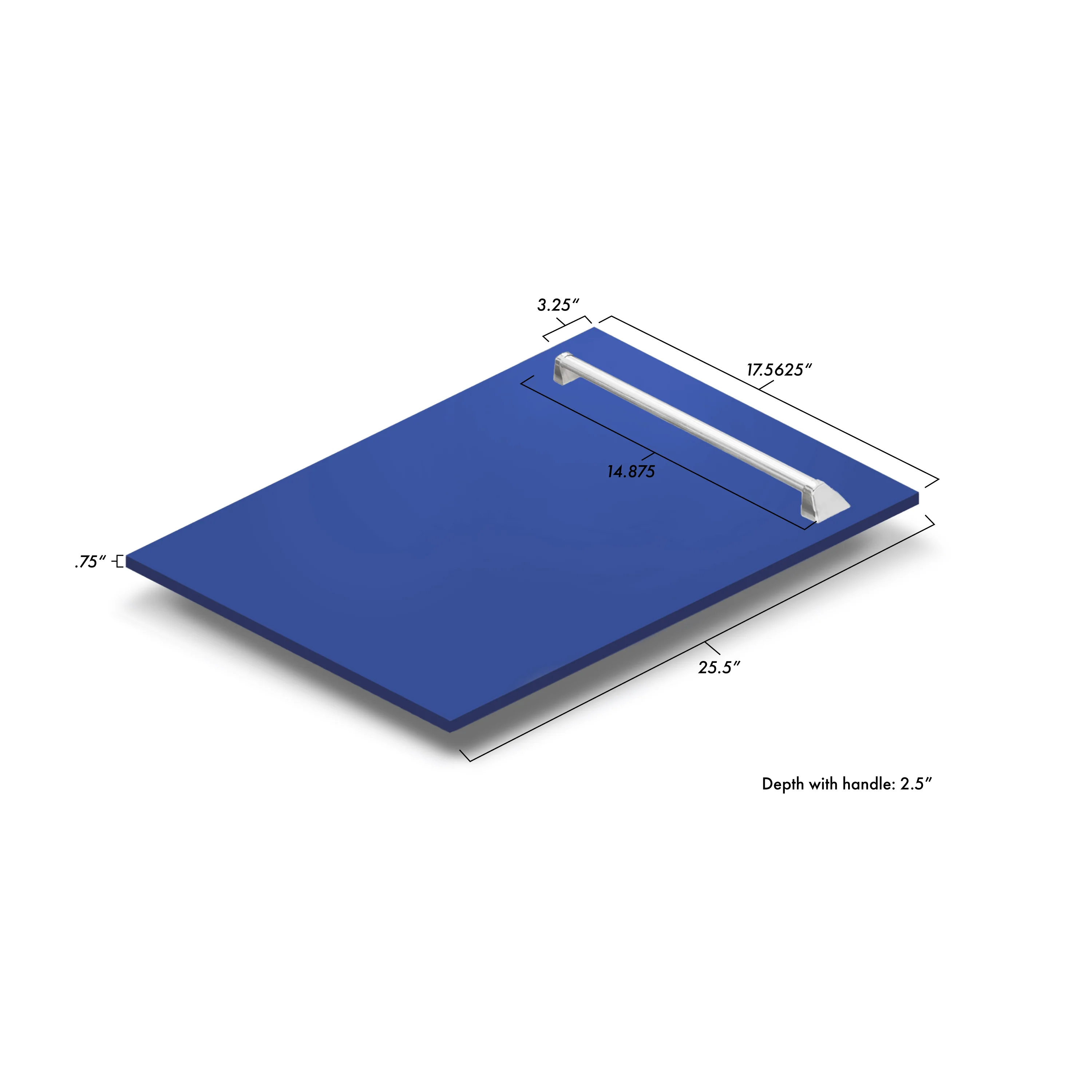 ZLINE 18" Tallac Dishwasher Panel in Blue Matte with Traditional Handle (DPV-BM-18) - Image 6