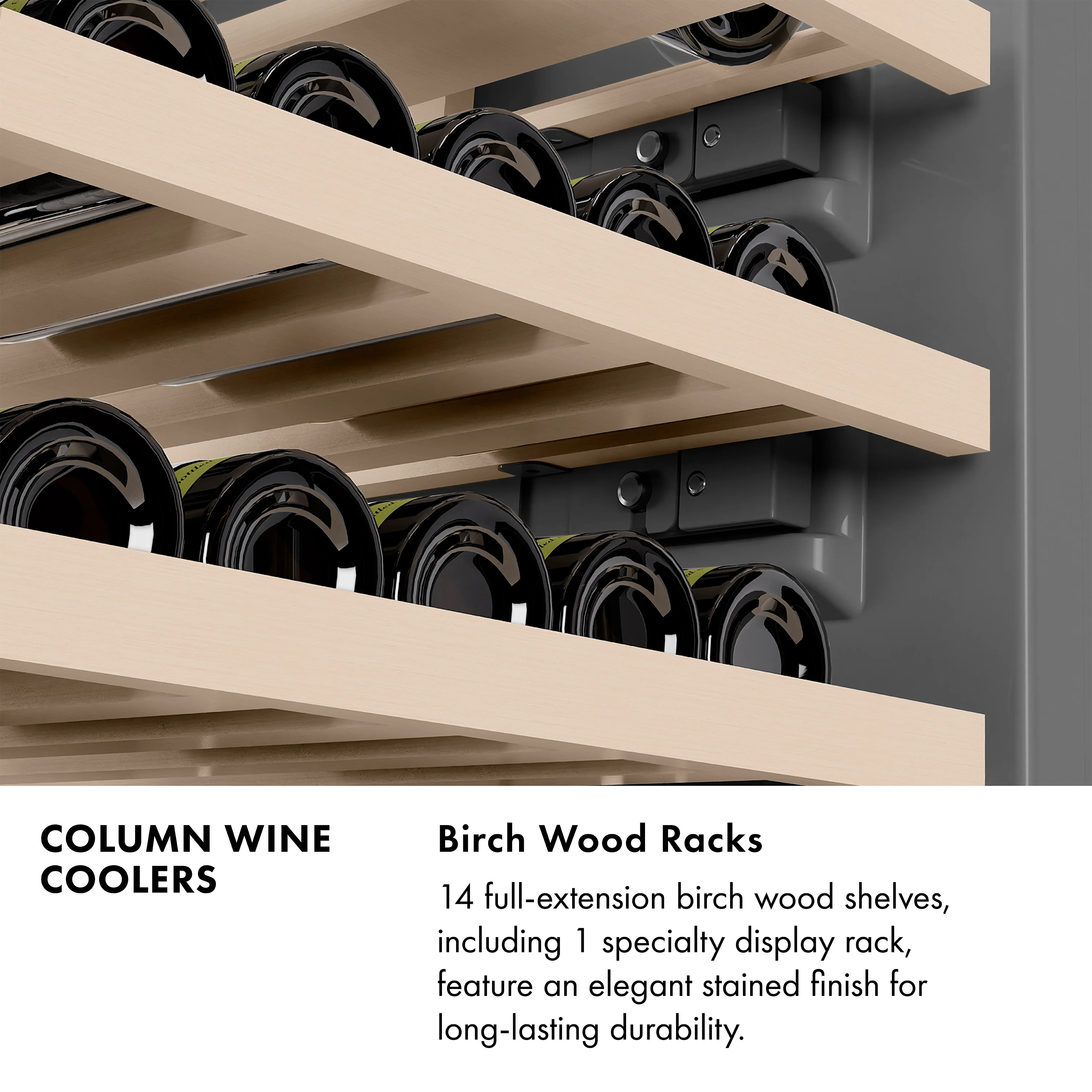 ZLINE 18 in. 9.0 cu. ft. Triple Zone 68 Bottle Left Hinge Column Wine Cooler in Satin Stainless Steel (RCWVL-SN-18) - Image 13