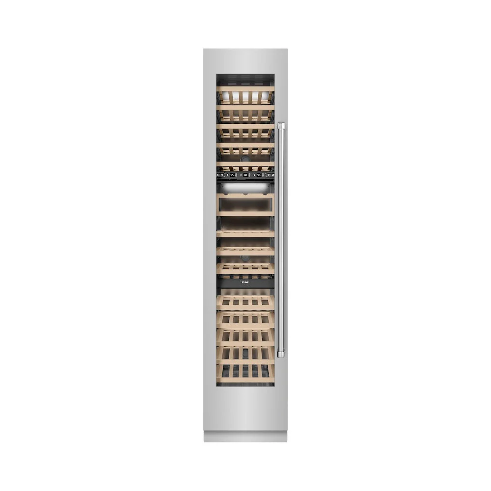 ZLINE 18 in. 9.0 cu. ft. Triple Zone 68 Bottle Left Hinge Column Wine Cooler in Stainless Steel (RCWVL-304-18) - Image 5