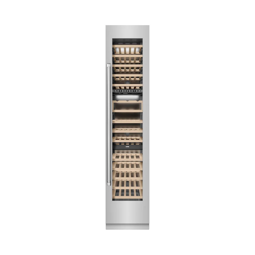 ZLINE 18 in. 9.0 cu. ft. Triple Zone 68 Bottle Right Hinge Column Wine Cooler in Stainless Steel (RCWVR-304-18) - Image 5