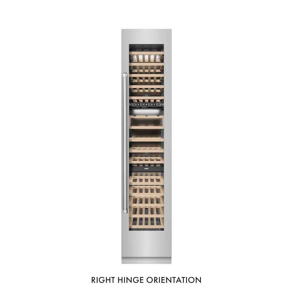ZLINE 18 in. 9.0 cu. ft. Triple Zone 68 Bottle Right Hinge Column Wine Cooler in Stainless Steel (RCWVR-304-18) - Image 6