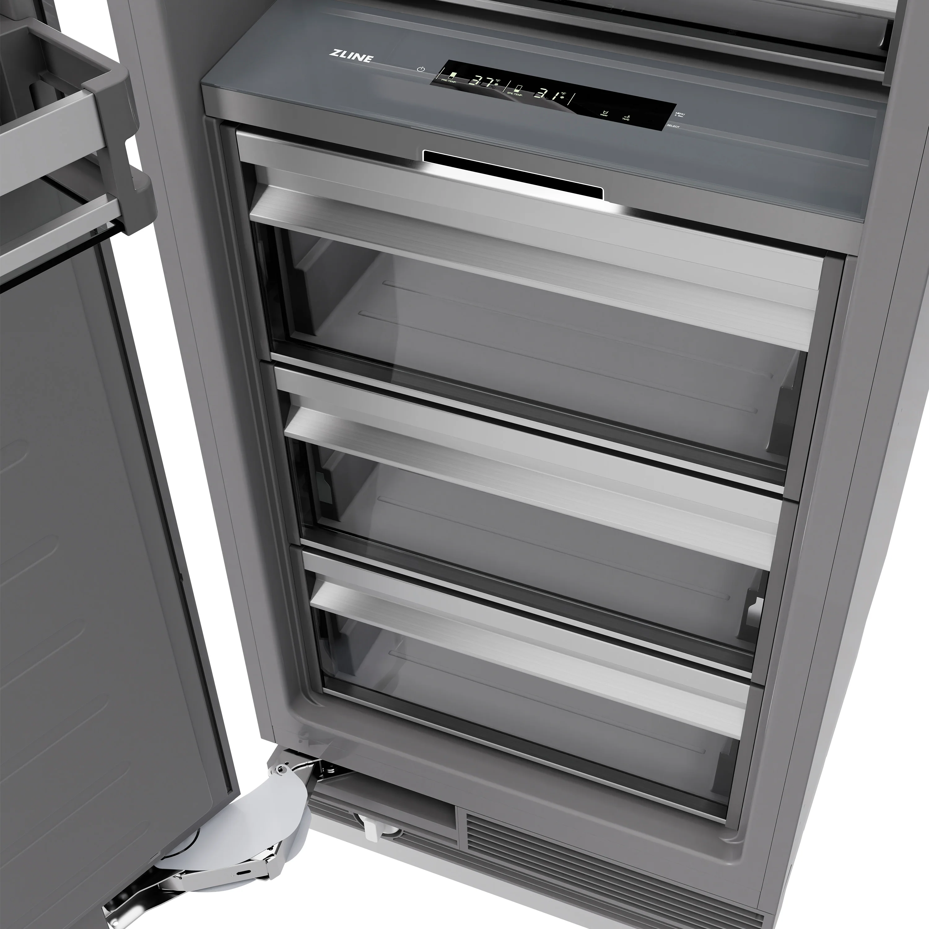 ZLINE 24 in. 12.5 cu. ft. Column Refrigerator in Satin Stainless Steel with Graphite Gray Interior (RCRV-SN-24) - Image 9