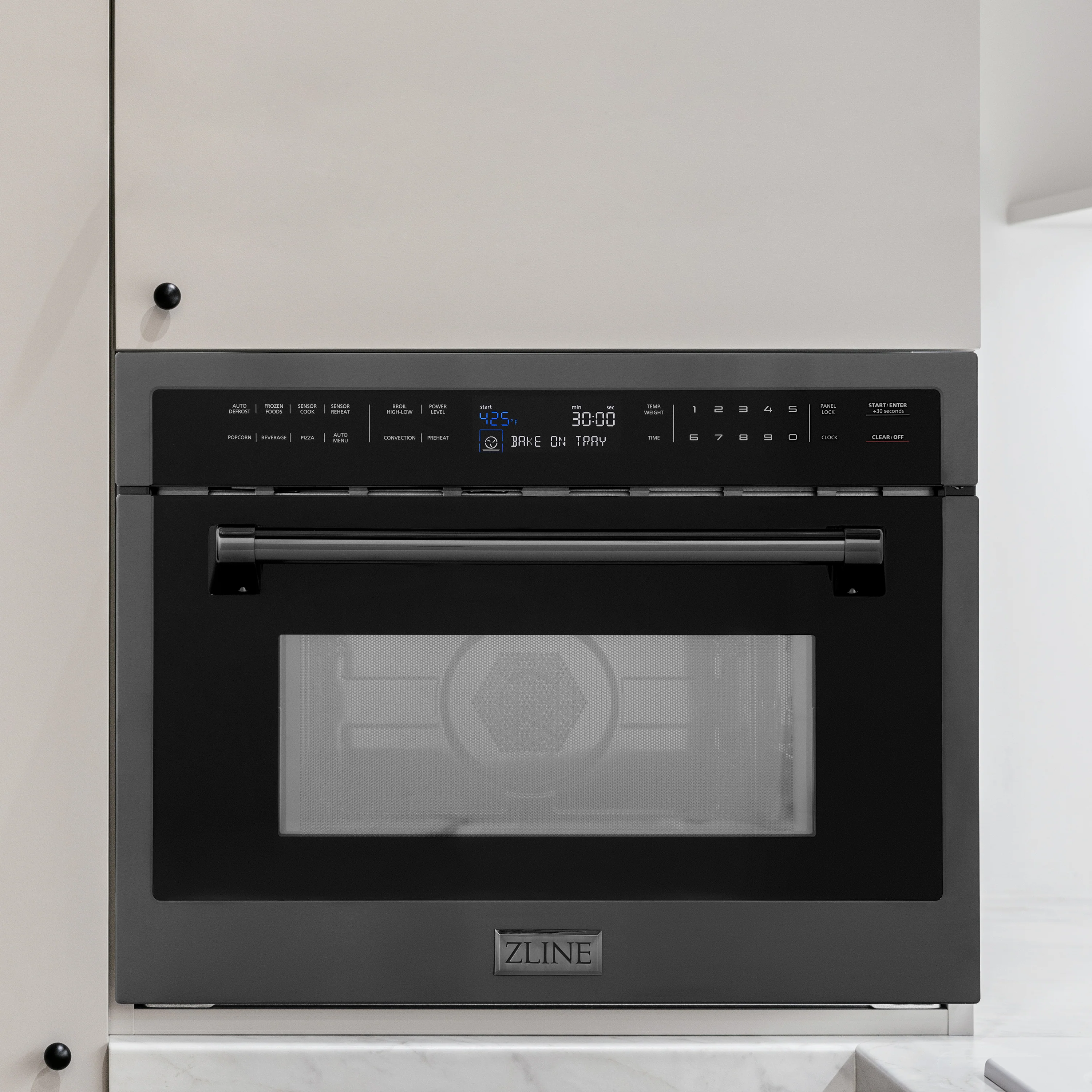 ZLINE 24" 1.6 cu ft. Built-in Convection Microwave Oven in Black Stainless Steel with Speed and Sensor Cooking (MWO-24-BS) - Image 2