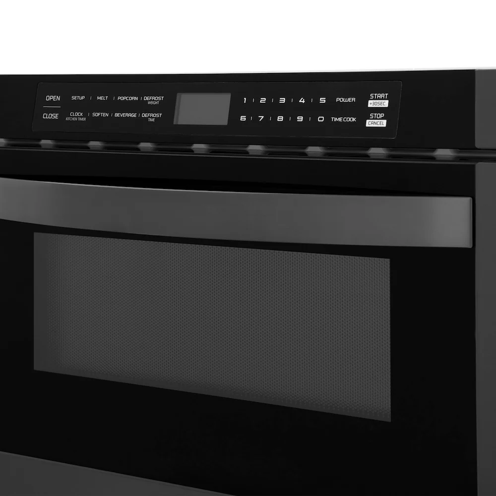 ZLINE 24 in. 1.2 cu. ft. Built-in Microwave Drawer in Black Stainless Steel, Open Box-Great Condition - Image 7