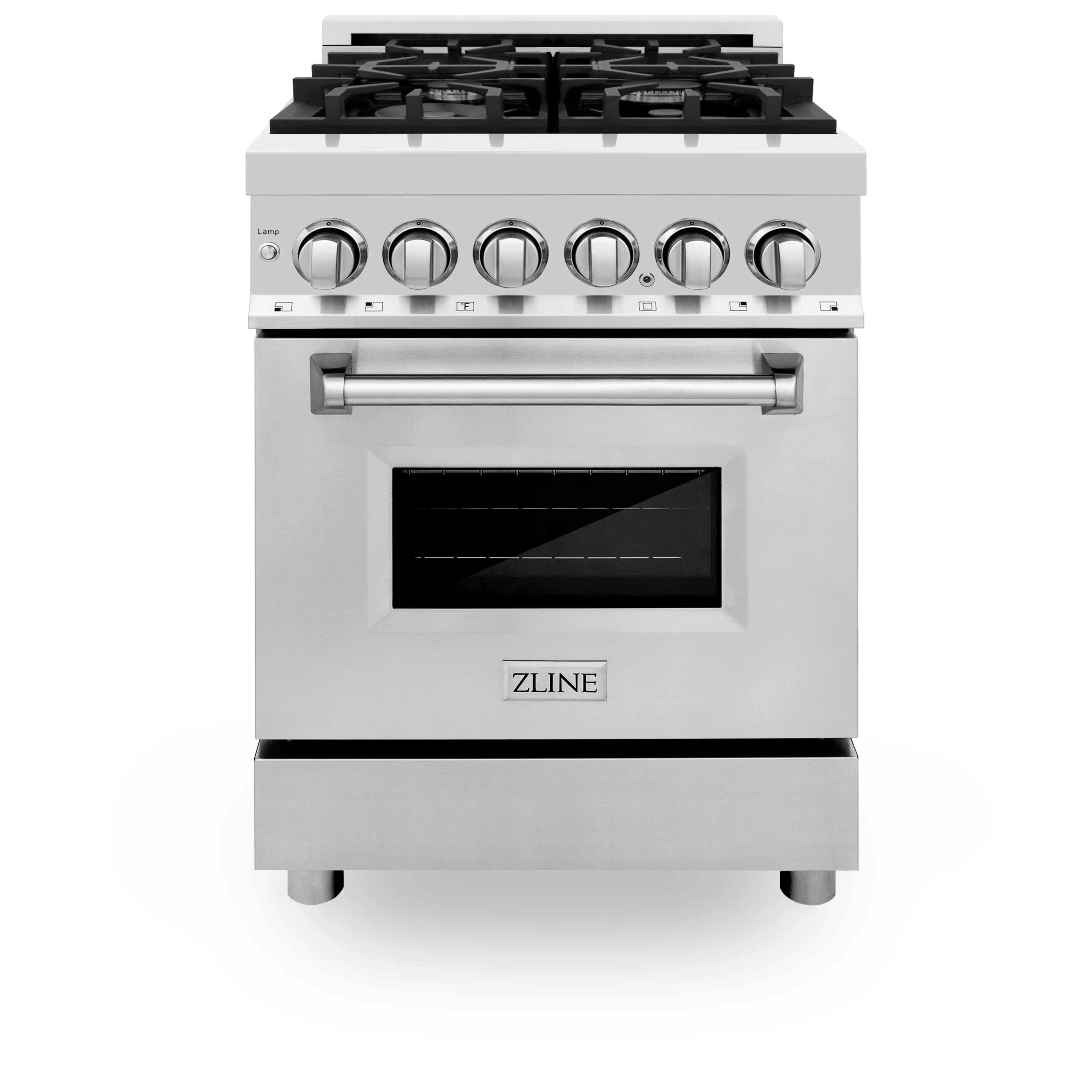 ZLINE 24 in. 2.8 cu. ft. Legacy Dual Fuel Range with 4 Burner Gas Cooktop and Electric Convection Oven in Stainless Steel, Open Box-Great Condition - Image 2