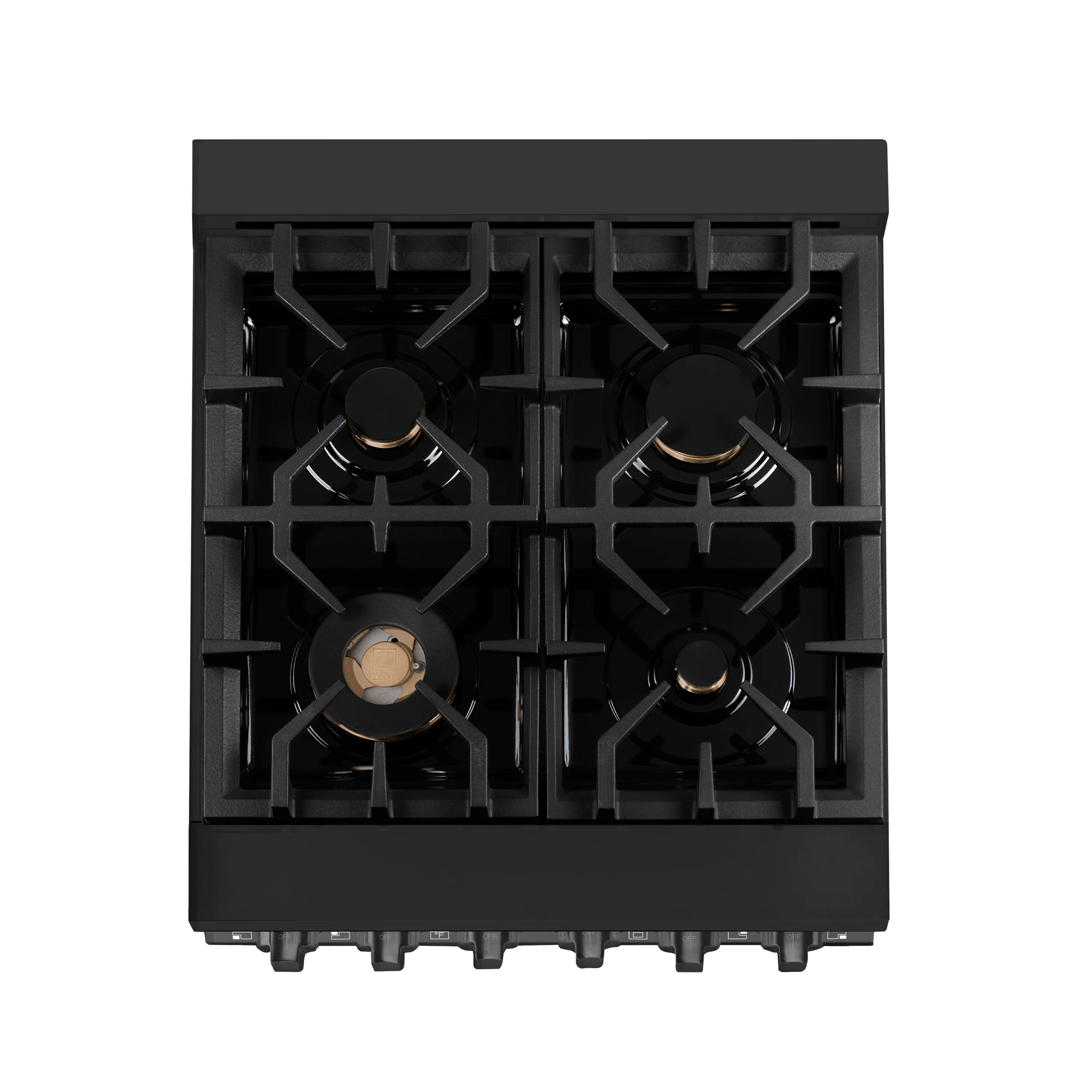 ZLINE 24 in. 2.8 cu. ft. Legacy Dual Fuel Range with Gas Cooktop and Electric Convection Oven in Black Stainless Steel with 4 Brass Burners, Open Box-Great Condition - Image 2