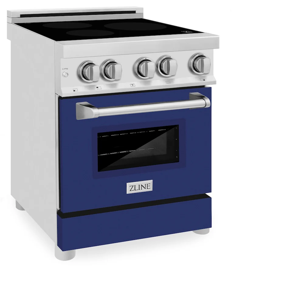 ZLINE 24 in. 2.8 cu. ft. Legacy Induction Range with 4 Element Cooktop and Electric Oven in Stainless Steel and Blue Gloss Door, Open Box-Great Condition - Image 7
