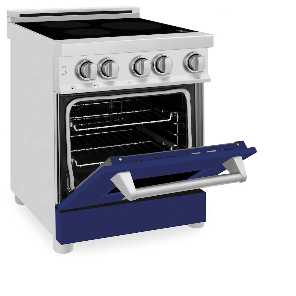 ZLINE 24 in. 2.8 cu. ft. Legacy Induction Range with 4 Element Cooktop and Electric Oven in Stainless Steel and Blue Gloss Door, Open Box-Great Condition - Image 8