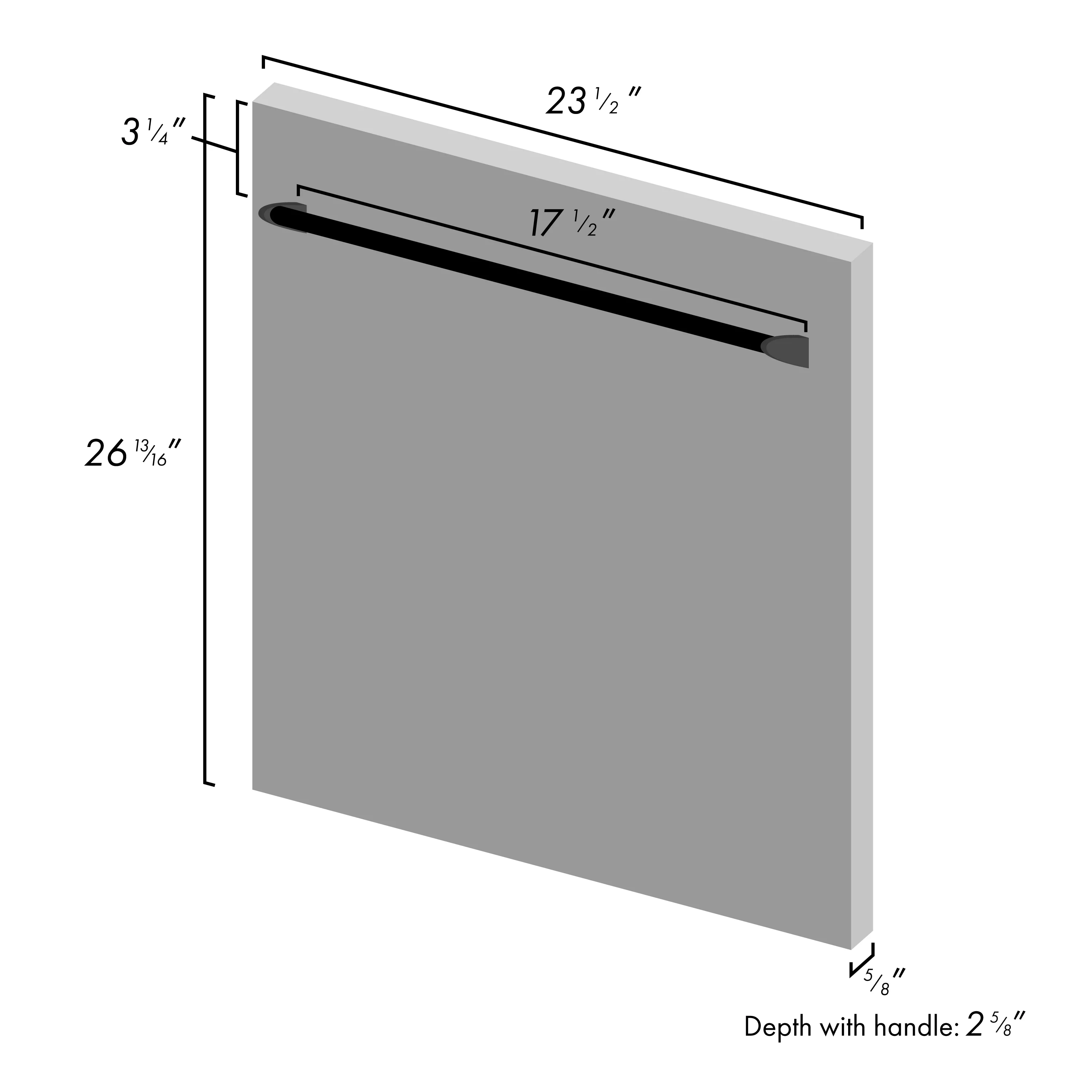 ZLINE 24 in. Dishwasher Panel in Oil Rubbed Bronze with Traditional Handle (DP-ORB-H-24) - Image 3