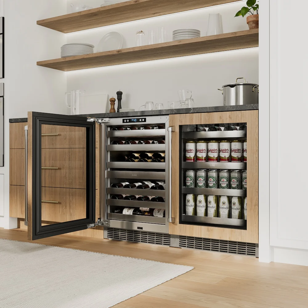 ZLINE 24 in. Touchstone 151 Can Beverage Fridge with Panel Ready Glass Door, Open Box-Great Condition - Image 16