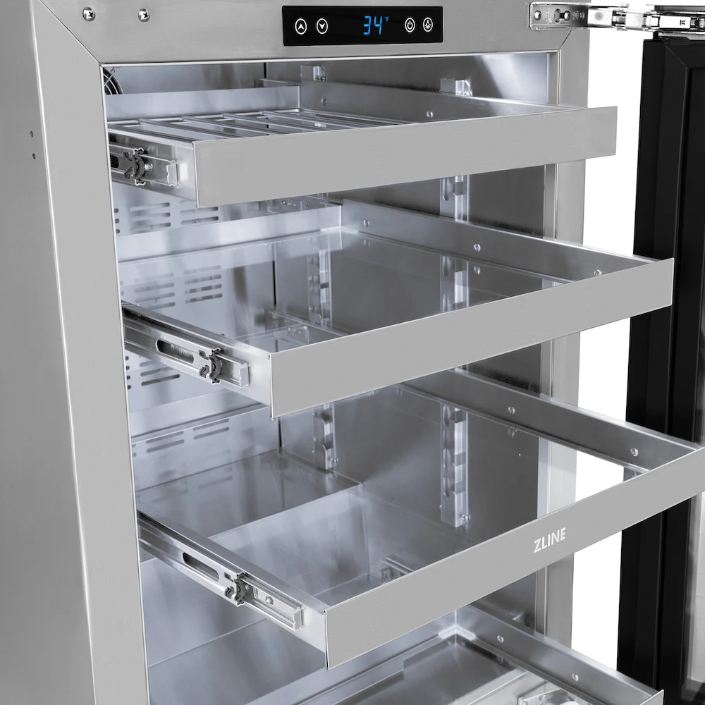 ZLINE 24 in. Touchstone 151 Can Beverage Fridge with Solid Stainless Steel Door, Open Box-Great Condition - Image 10