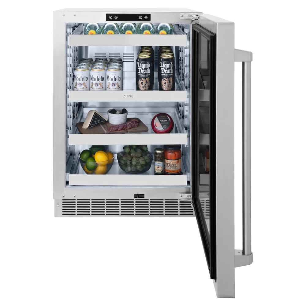 ZLINE 24 in. Touchstone 151 Can Beverage Fridge with Solid Stainless Steel Door, Open Box-Great Condition - Image 4