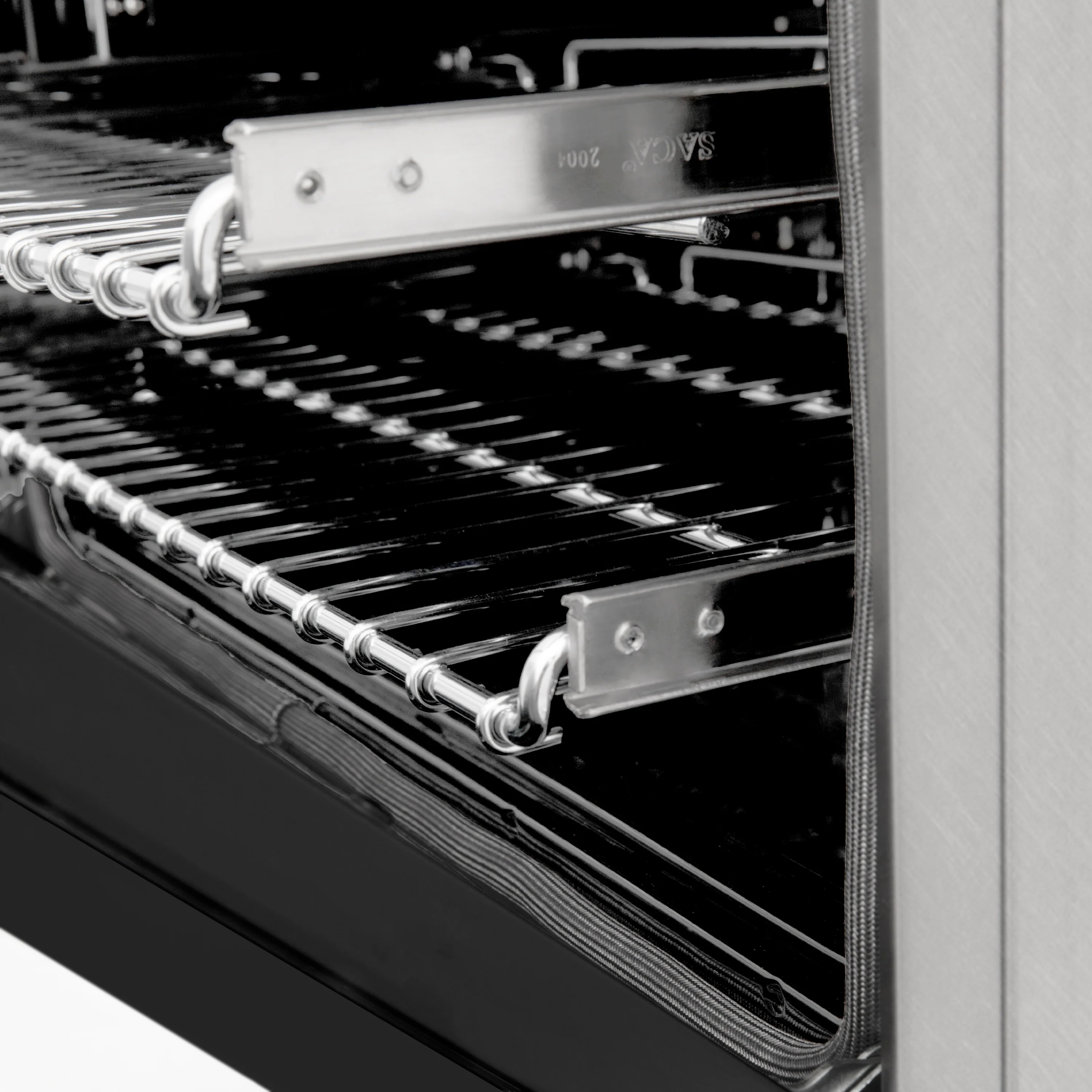 ZLINE 24 in. 2.8 cu. ft. Legacy Dual Fuel Range with 4 Burner Gas Cooktop and Electric Convection Oven in Satin Stainless Steel and Black Matte Door (RAS-BLM-24) - Image 15