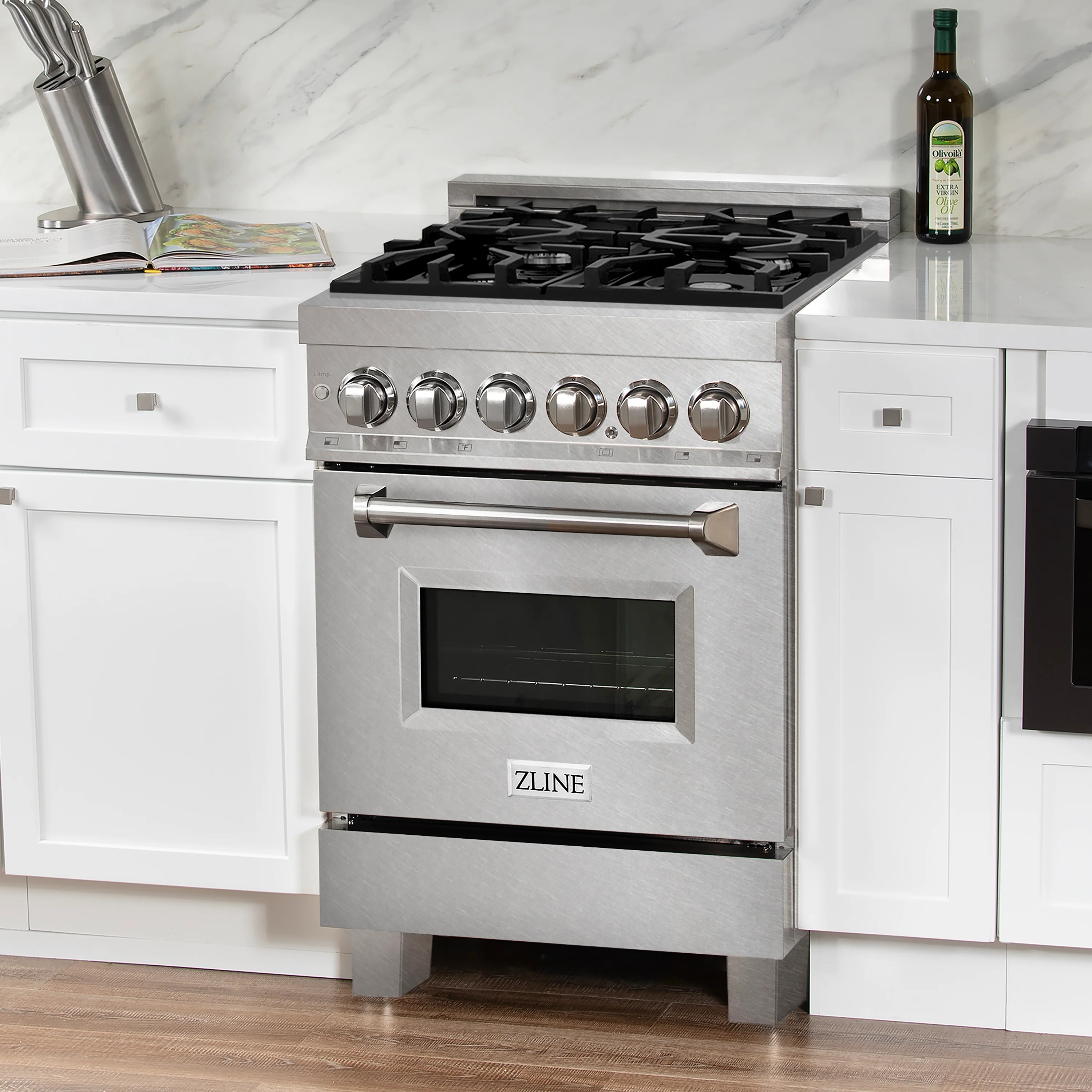 ZLINE 24 in. 2.8 cu. ft. Legacy Dual Fuel Range with 4 Burner Gas Cooktop and Electric Convection Oven in Satin Stainless Steel (RAS-SN-24) - Image 21