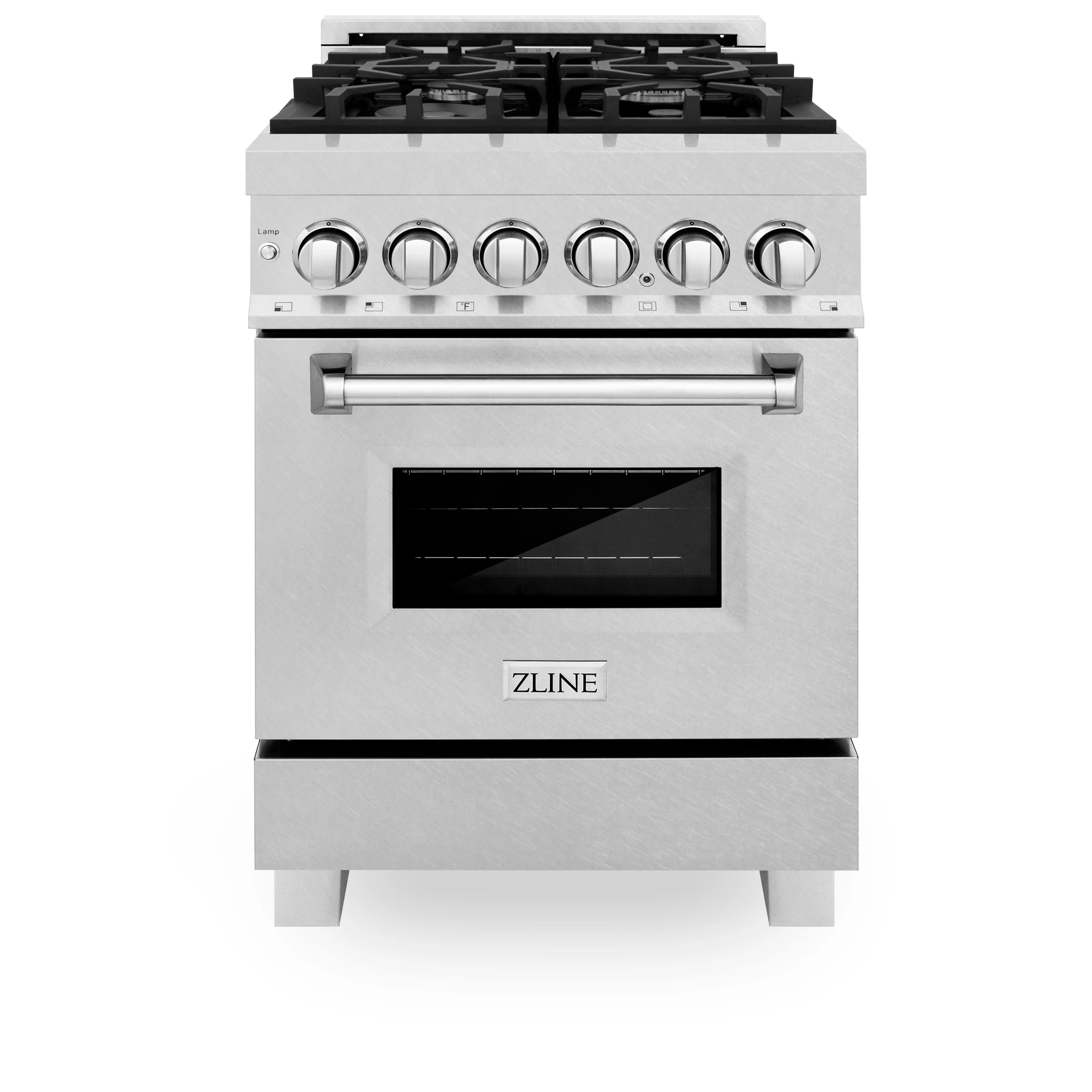 ZLINE 24 in. 2.8 cu. ft. Legacy Dual Fuel Range with 4 Burner Gas Cooktop and Electric Convection Oven in Satin Stainless Steel (RAS-SN-24) - Image 3