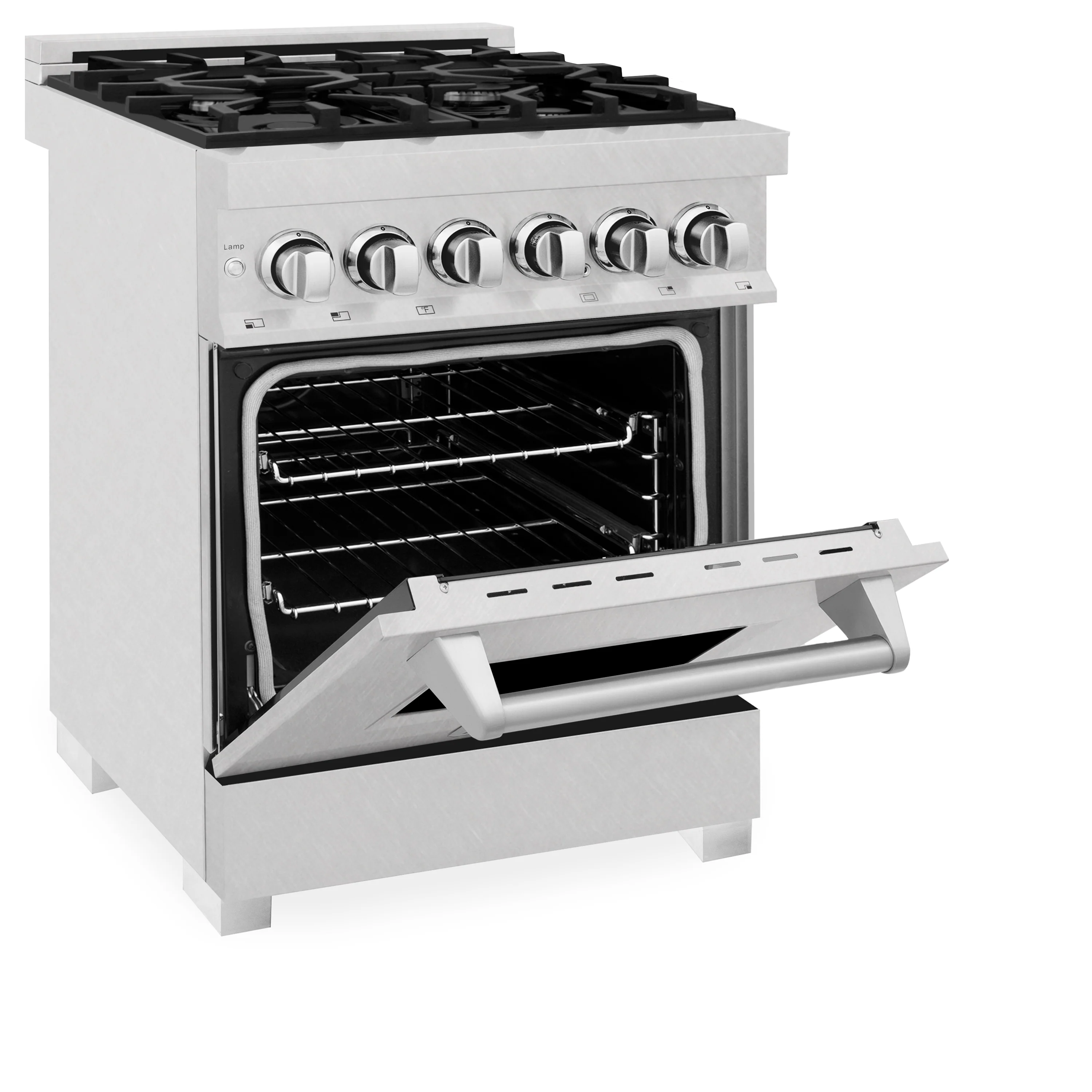 ZLINE 24 in. 2.8 cu. ft. Legacy Dual Fuel Range with 4 Burner Gas Cooktop and Electric Convection Oven in Satin Stainless Steel (RAS-SN-24) - Image 7