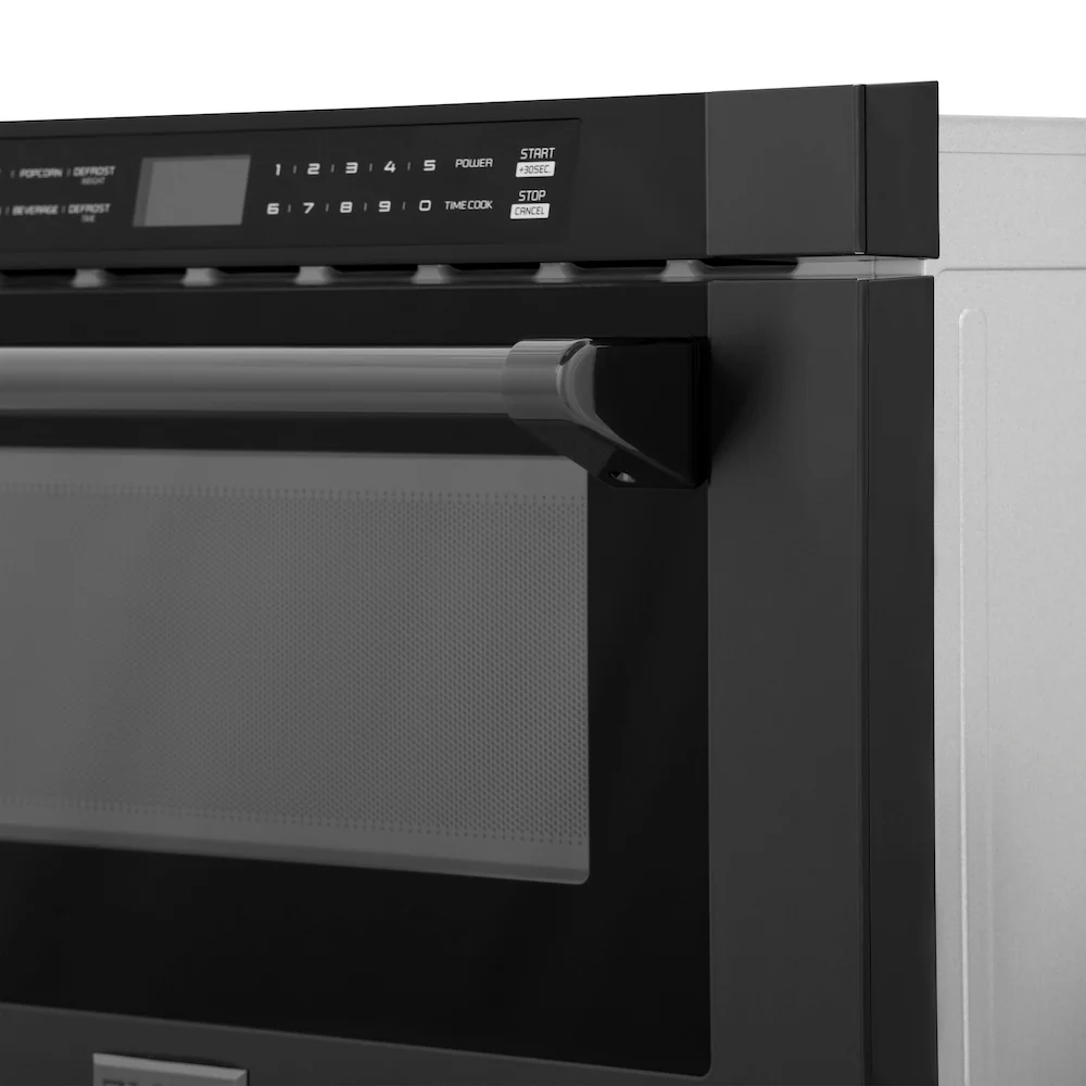 ZLINE 24 in. 1.2 cu. ft. Built-in Microwave Drawer with a Traditional Handle in Black Stainless Steel (MWD-1-BS-H) - Image 6