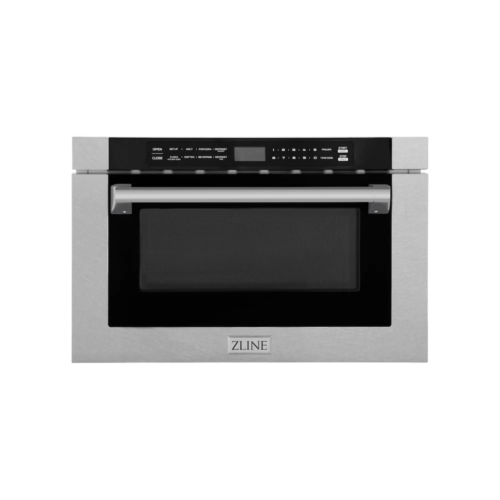 ZLINE 24 in. 1.2 cu. ft. Built-in Microwave Drawer with a Traditional Handle in Satin Stainless Steel (MWD-1-SS-H) - Image 4