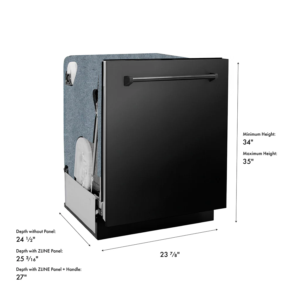 ZLINE 24 in. Monument Series 3rd Rack Dishwasher with Auto Door Open Drying, 44dBa, Black Stainless Steel Panel (DWMT-BS-24) - Image 23