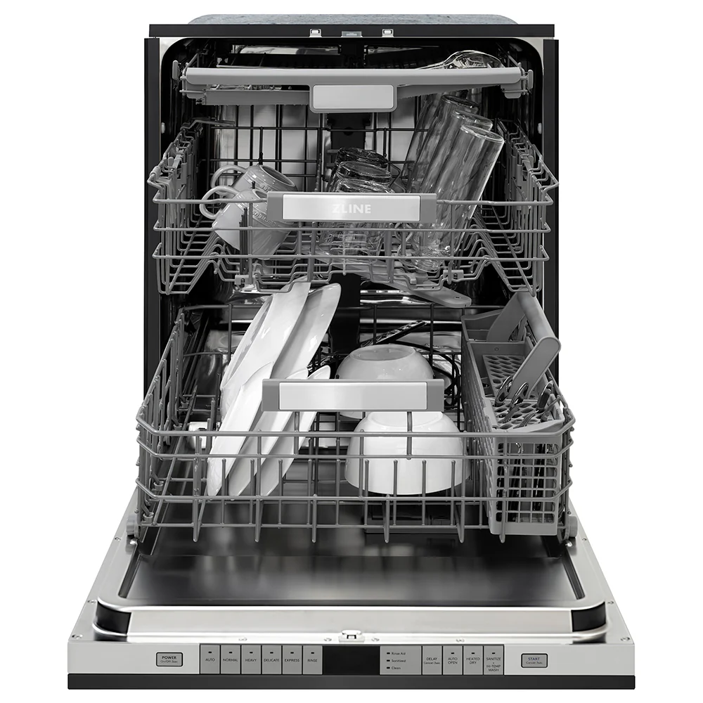 ZLINE 24 in. Monument Series 3rd Rack Dishwasher with Auto Door Open Drying, 44dBa, Black Stainless Steel Panel (DWMT-BS-24) - Image 8
