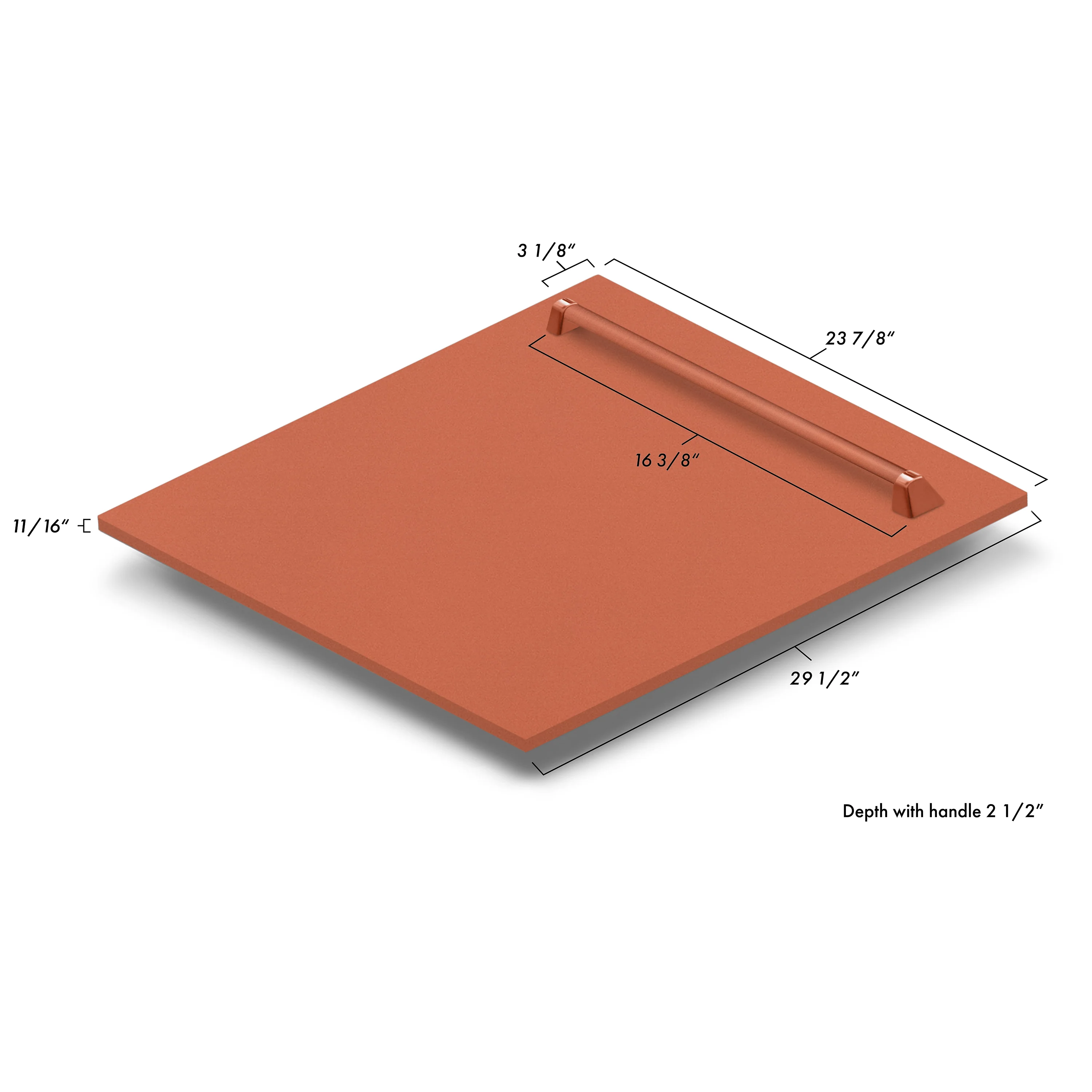 ZLINE 24" Monument Dishwasher Panel in Copper with Traditional Handle (DPMT-C-24) - Image 6