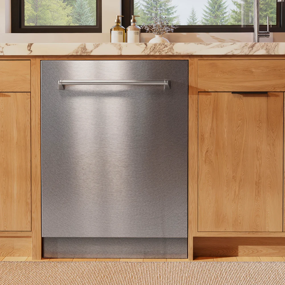 ZLINE 24 in. Monument Series 3rd Rack Dishwasher with Auto Door Open Drying, 44dBa, Satin Stainless Steel Panel (DWMT-SN-24) - Image 2