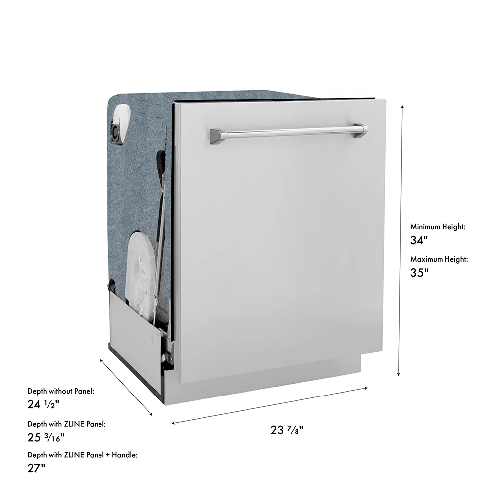 ZLINE 24 in. Monument Series 3rd Rack Dishwasher with Auto Door Open Drying, 44dBa, Stainless Steel Panel (DWMT-304-24) - Image 32
