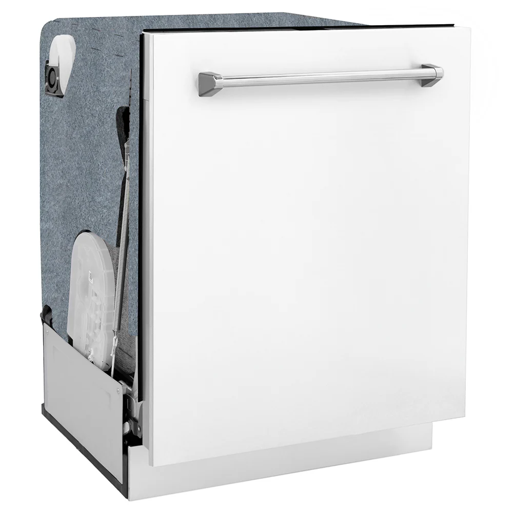 ZLINE 24 in. Monument Series 3rd Rack Dishwasher with Auto Door Open Drying, 44dBa, White Matte Panel (DWMT-WM-24) - Image 8