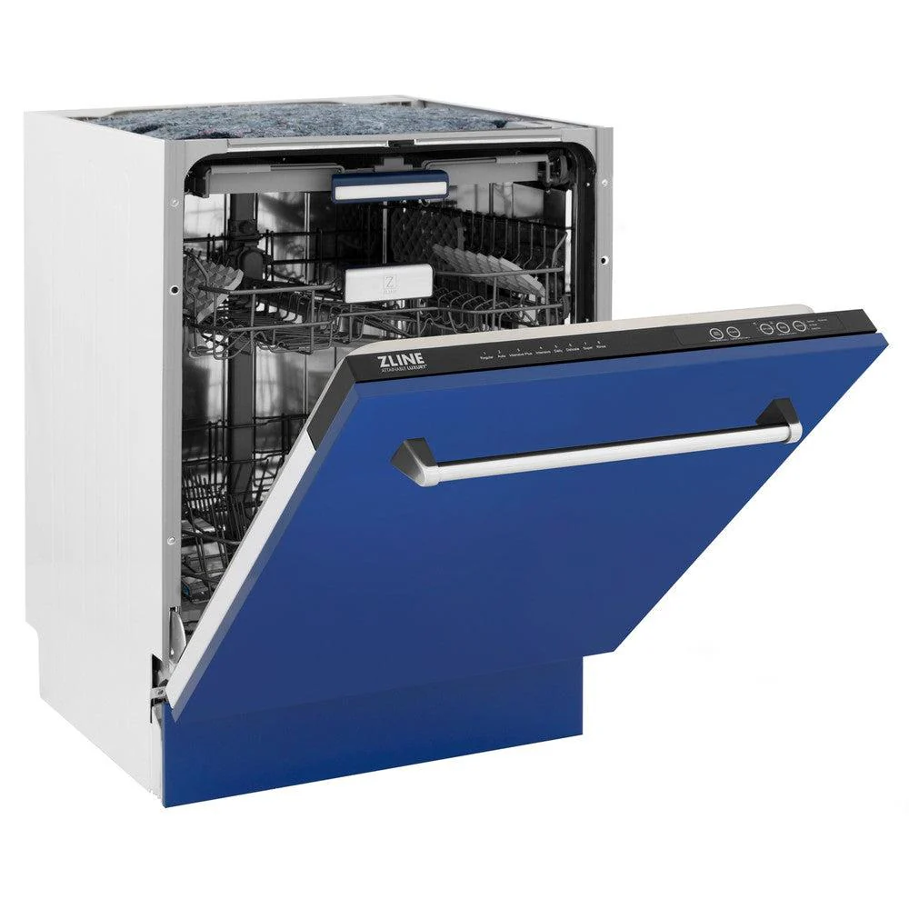 ZLINE 24" Tallac Series 3rd Rack Tall Tub Dishwasher in Blue Matte with Stainless Steel Tub, 51dBa (DWV-BM-24) - Image 6