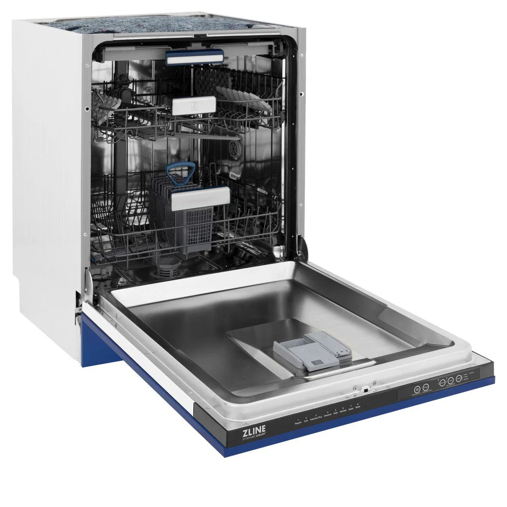 ZLINE 24" Tallac Series 3rd Rack Tall Tub Dishwasher in Blue Matte with Stainless Steel Tub, 51dBa (DWV-BM-24) - Image 8