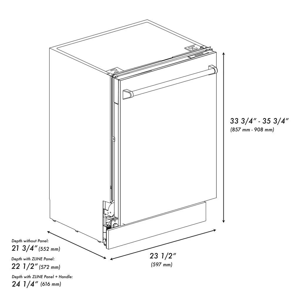 ZLINE 24" Tallac Series 3rd Rack Tall Tub Dishwasher in Copper with Stainless Steel Tub, 51dBa (DWV-C-24) - Image 18