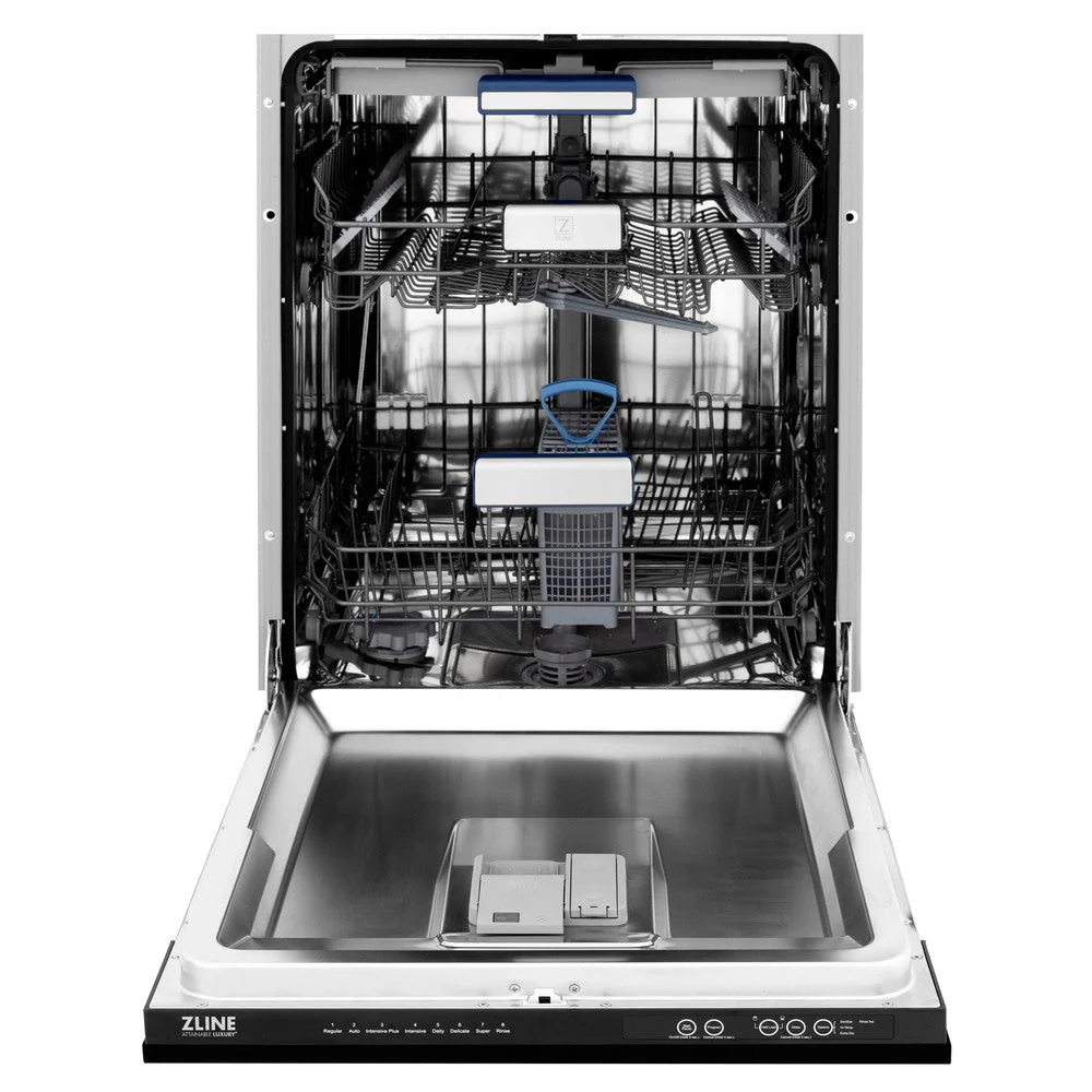 ZLINE 24" Tallac Series 3rd Rack Tall Tub Dishwasher in Black Matte with Stainless Steel Tub, 51dBa (DWV-BLM-24) - Image 10