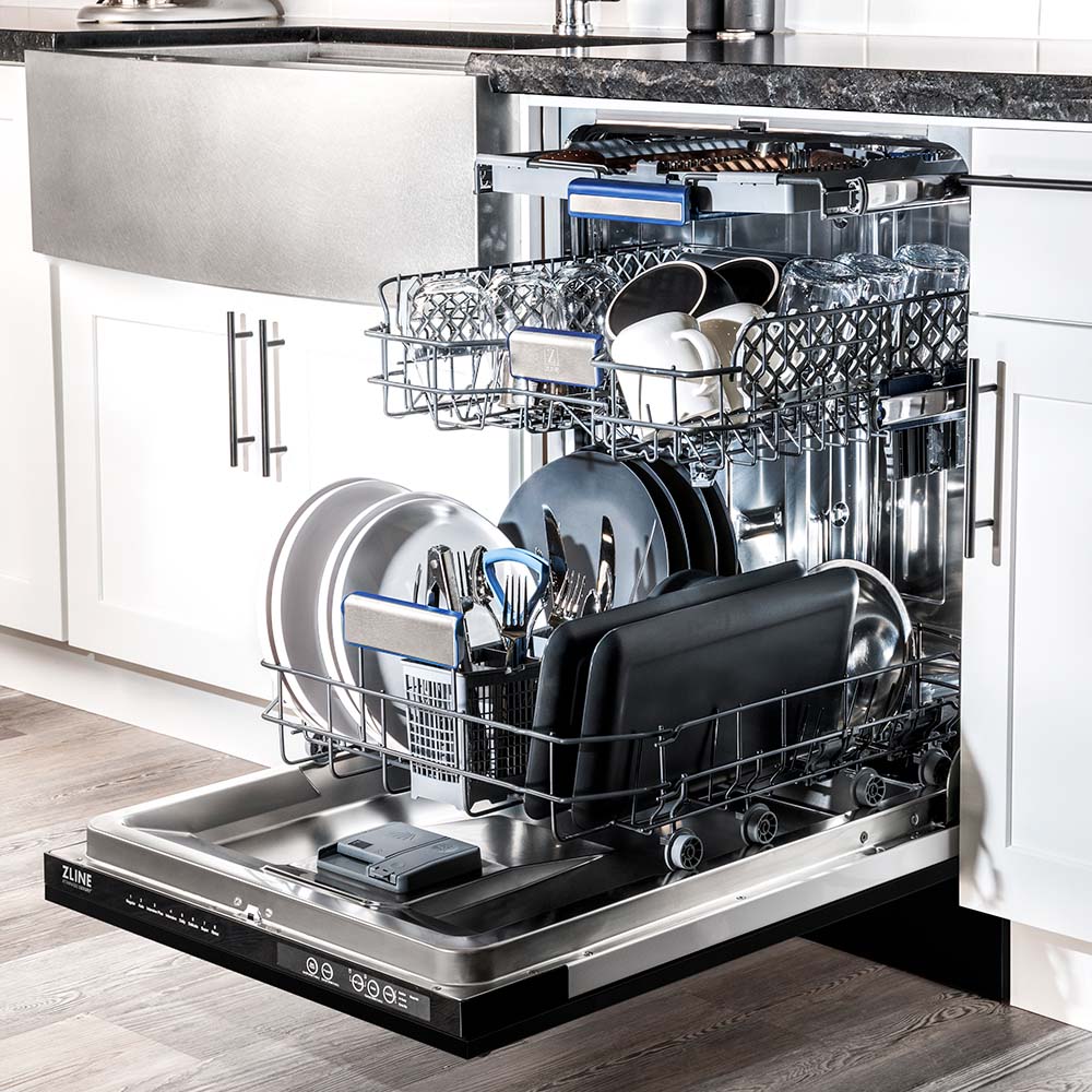 ZLINE 24" Tallac Series 3rd Rack Tall Tub Dishwasher in Black Matte with Stainless Steel Tub, 51dBa (DWV-BLM-24) - Image 17