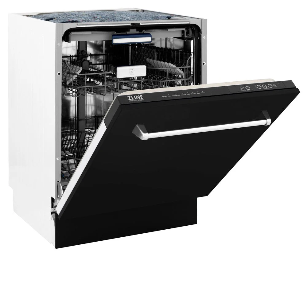 ZLINE 24" Tallac Series 3rd Rack Tall Tub Dishwasher in Black Matte with Stainless Steel Tub, 51dBa (DWV-BLM-24) - Image 8