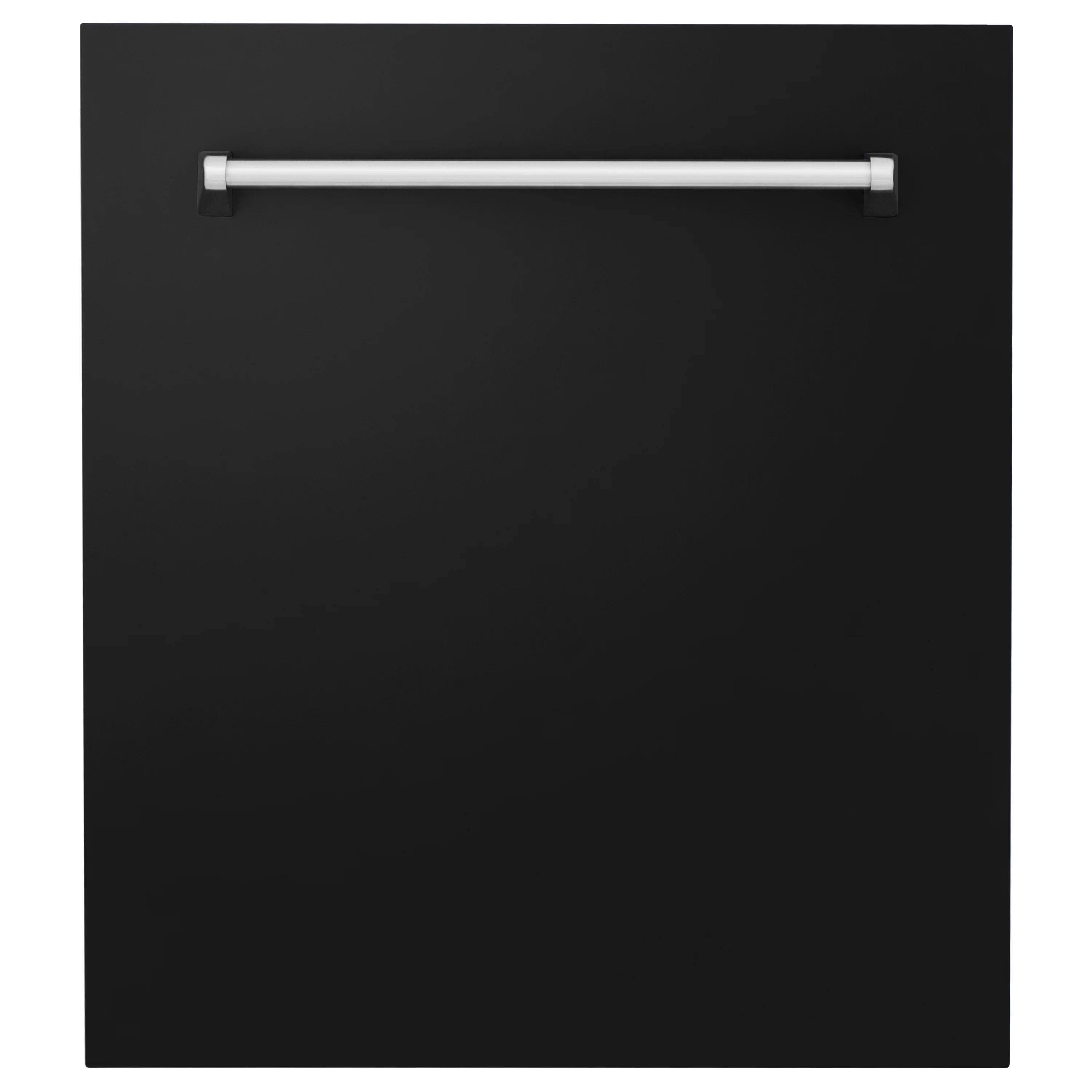 ZLINE 24" Tallac Dishwasher Panel in Black Matte with Traditional Handle (DPV-BLM-24) - Image 4