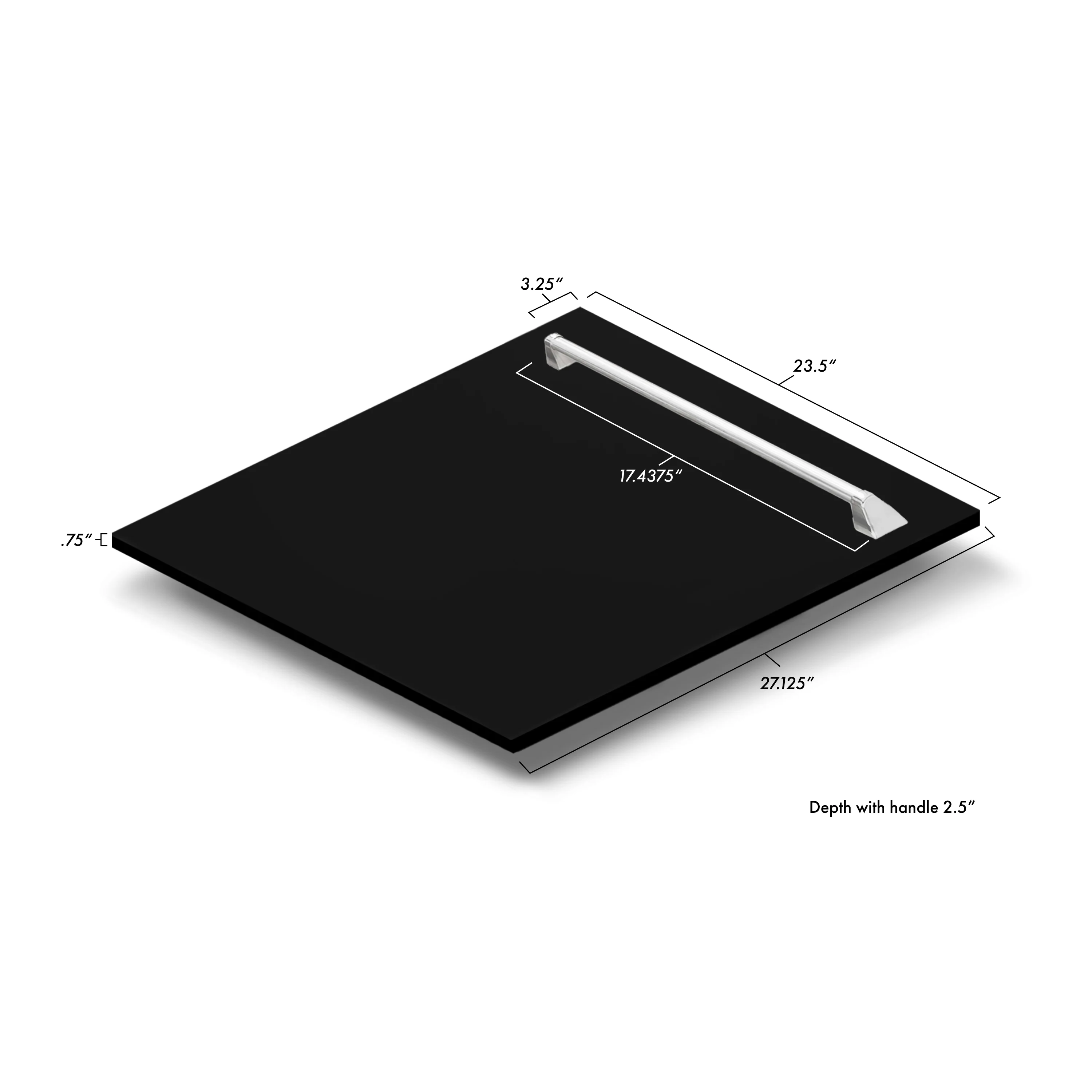 ZLINE 24" Tallac Dishwasher Panel in Black Matte with Traditional Handle (DPV-BLM-24) - Image 6