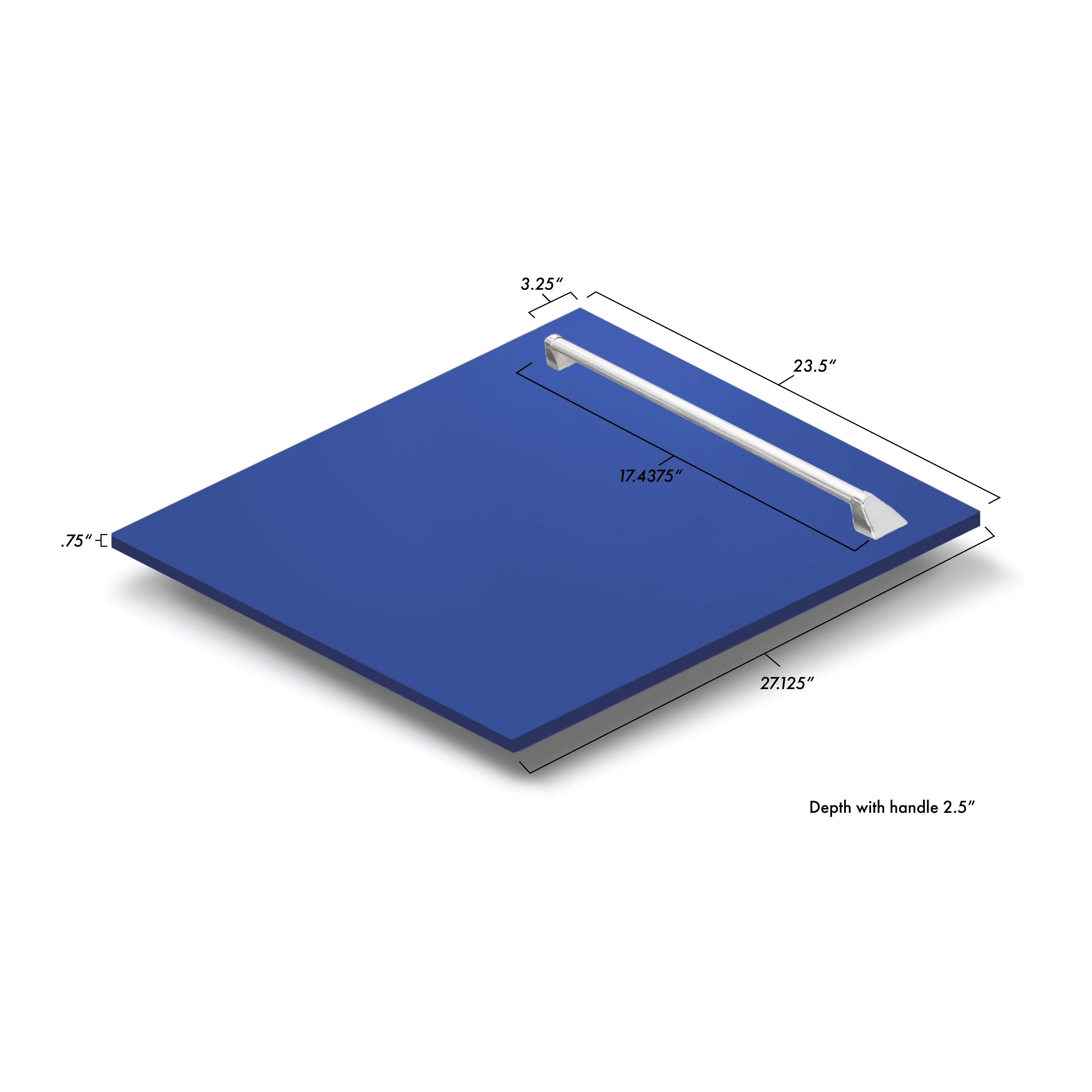 ZLINE 24" Tallac Dishwasher Panel in Blue Matte with Traditional Handle (DPV-BM-24) - Image 5
