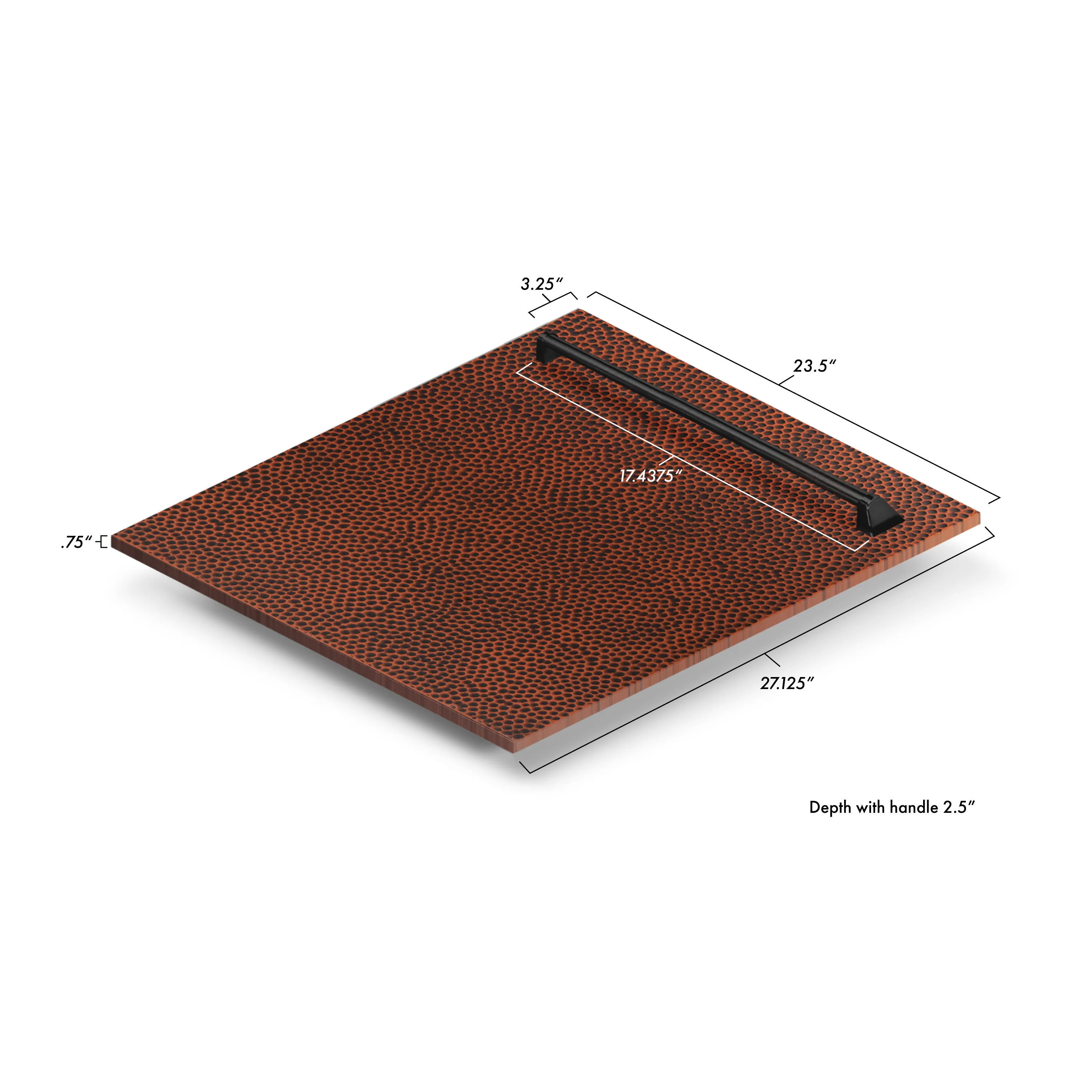 ZLINE 24" Tallac Dishwasher Panel in Hand-Hammered with Traditional Handle (DPV-HH-24) - Image 5
