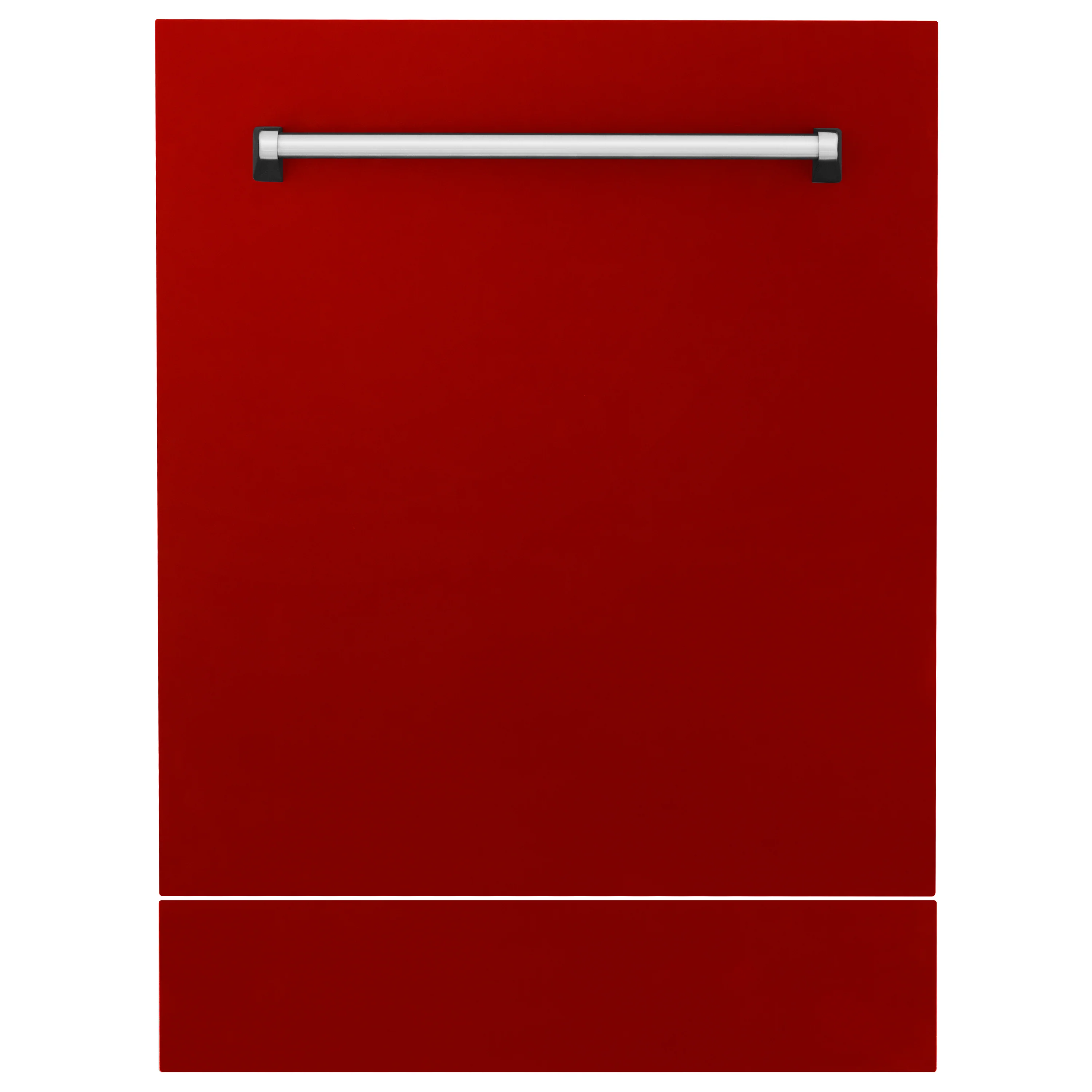 ZLINE 24" Tallac Dishwasher Panel in Red Gloss with Traditional Handle (DPV-RG-24) - Image 2