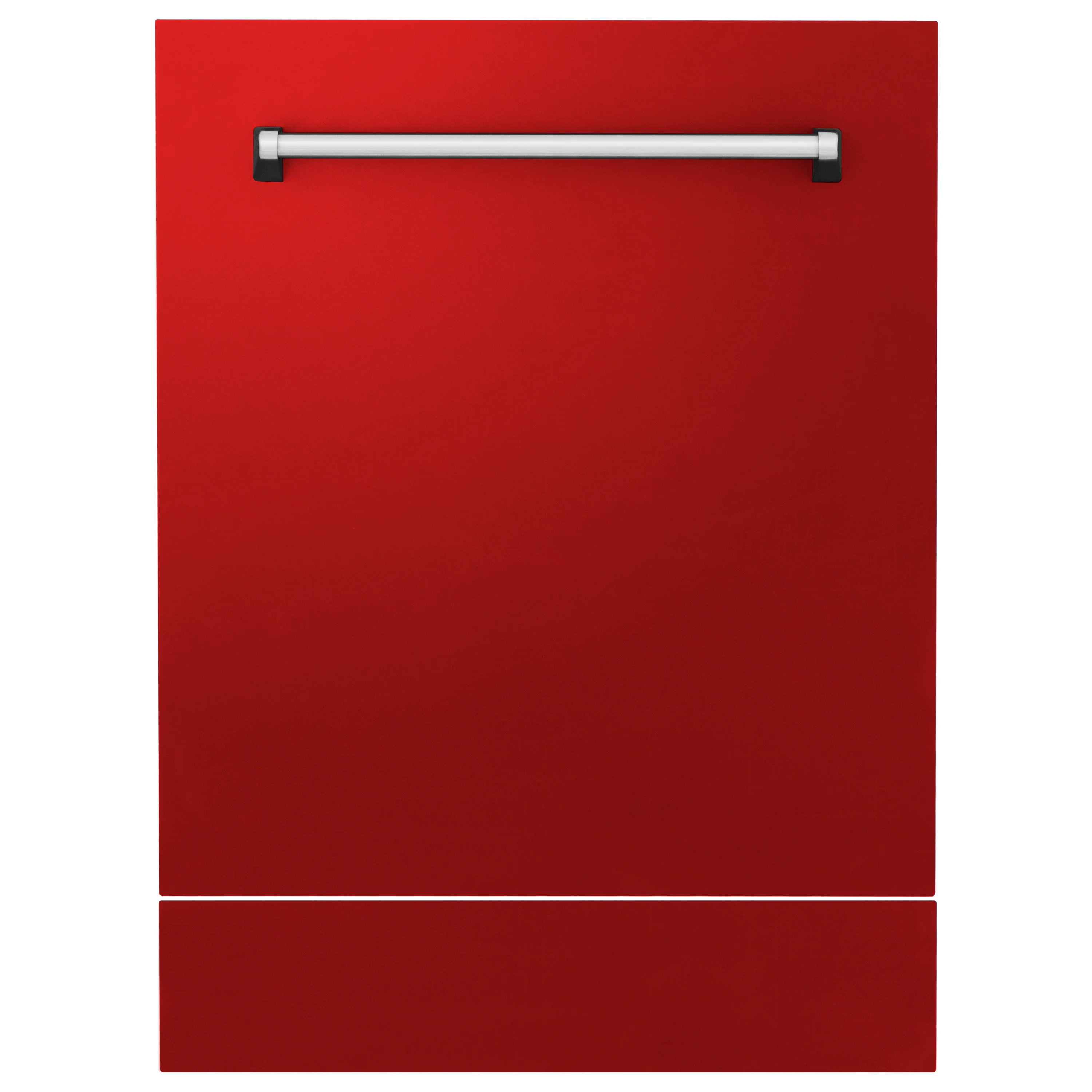ZLINE 24" Tallac Dishwasher Panel in Red Matte with Traditional Handle (DPV-RM-24) - Image 2