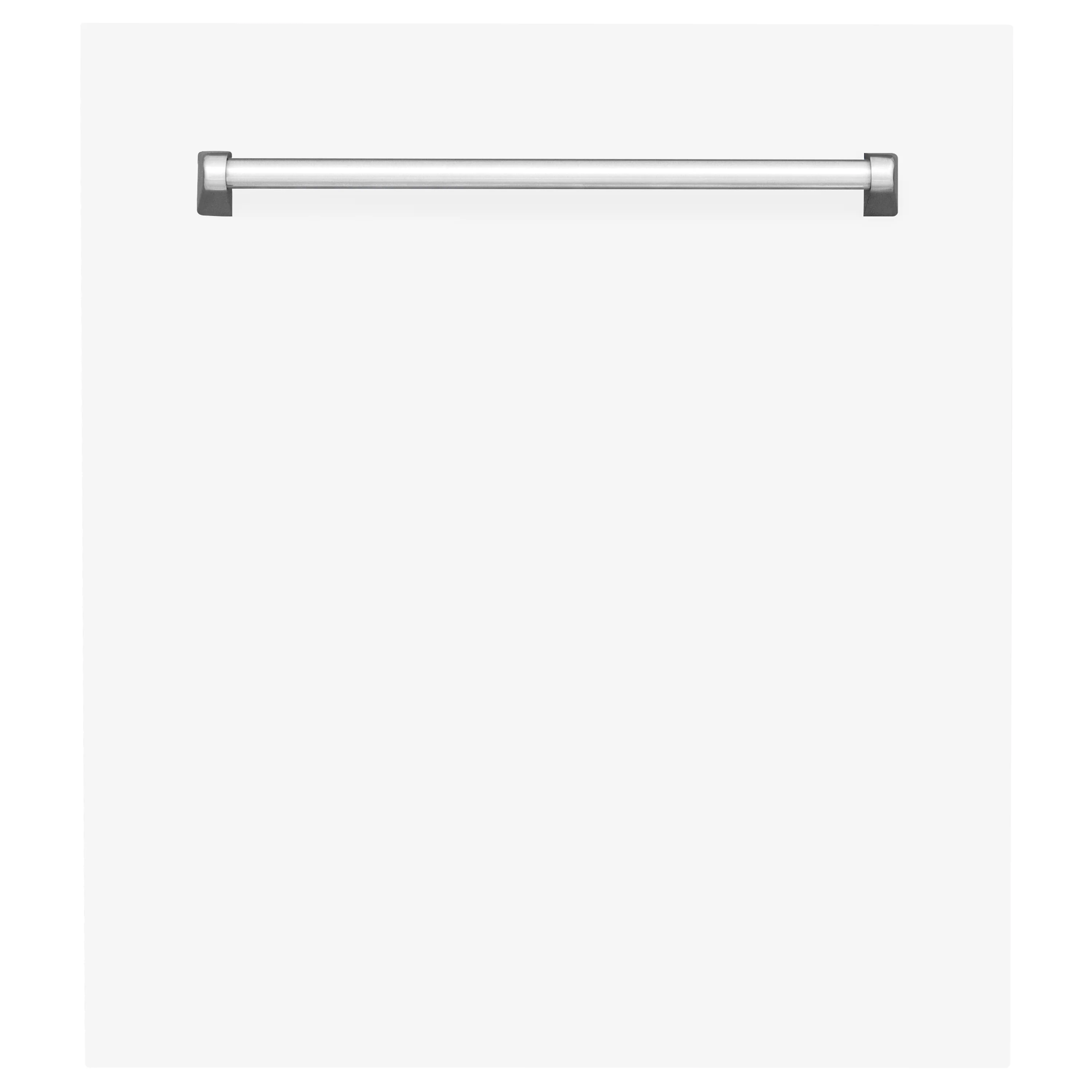 ZLINE 24" Tallac Dishwasher Panel in White Matte with Traditional Handle (DPV-WM-24) - Image 2