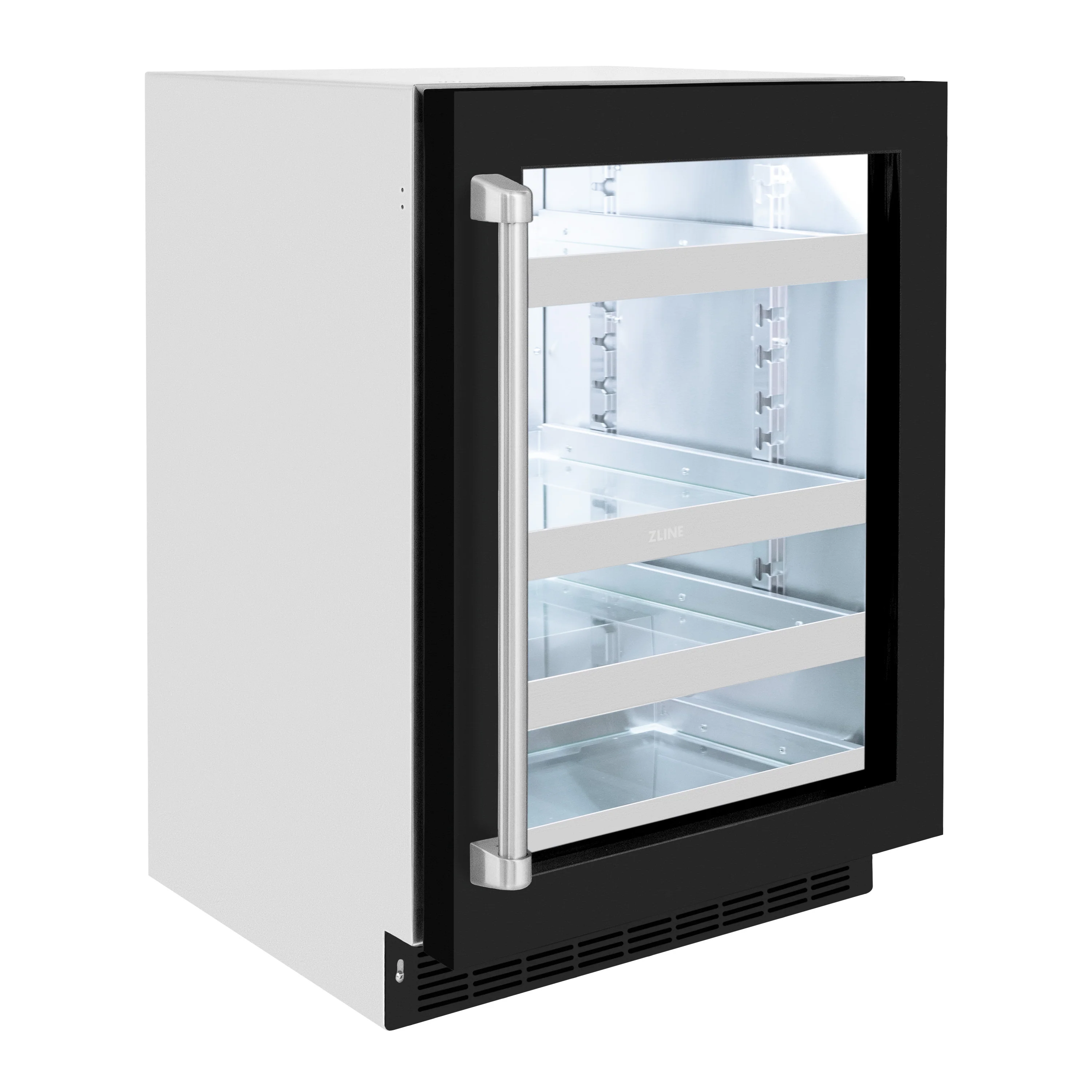 ZLINE 24 in. Touchstone 151 Can Beverage Fridge With Black Matte Glass Door (RBSO-BLM-24) - Image 3
