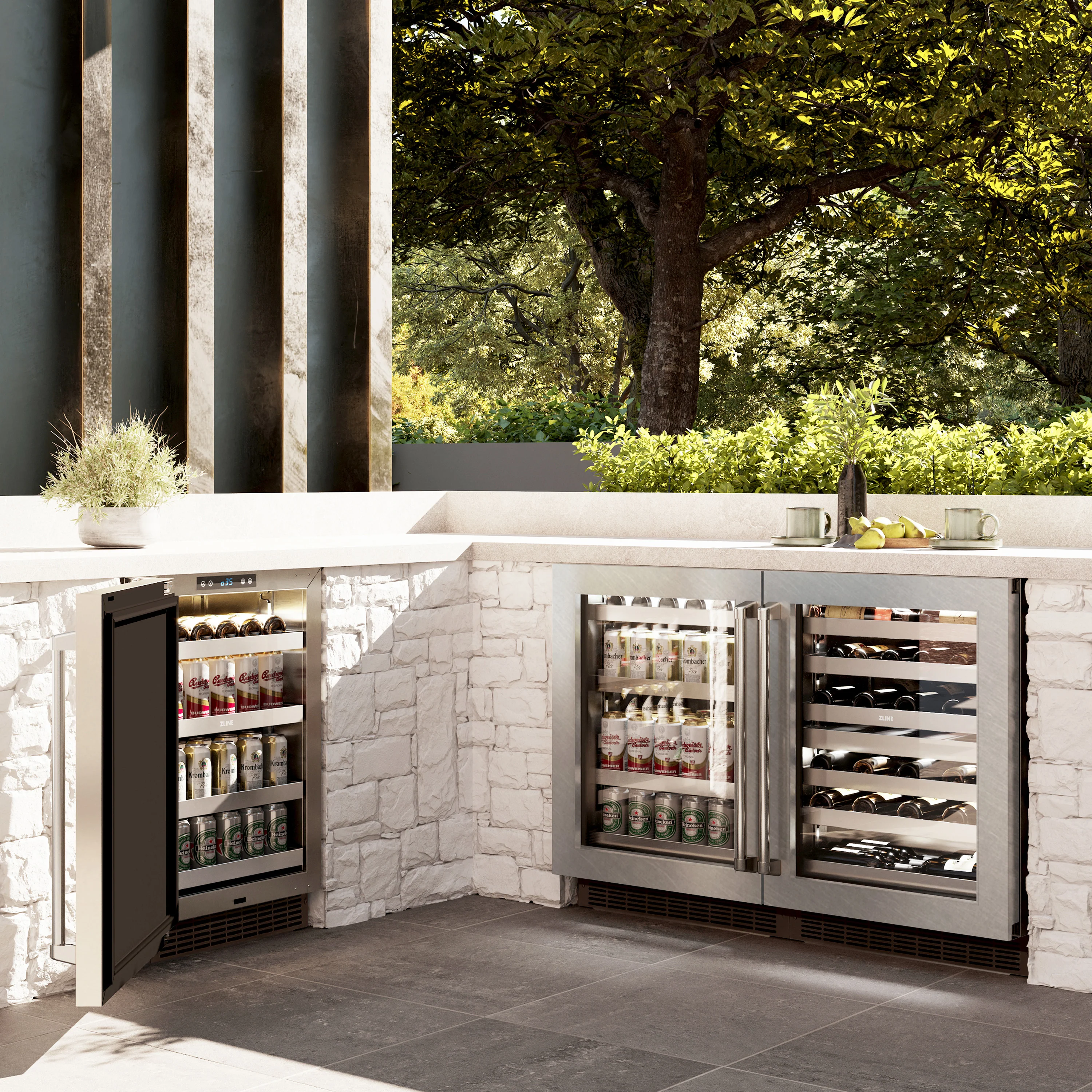 ZLINE 24 in. Touchstone 151 Can Beverage Fridge With Satin Stainless Steel Glass Door (RBSO-SN-24) - Image 13