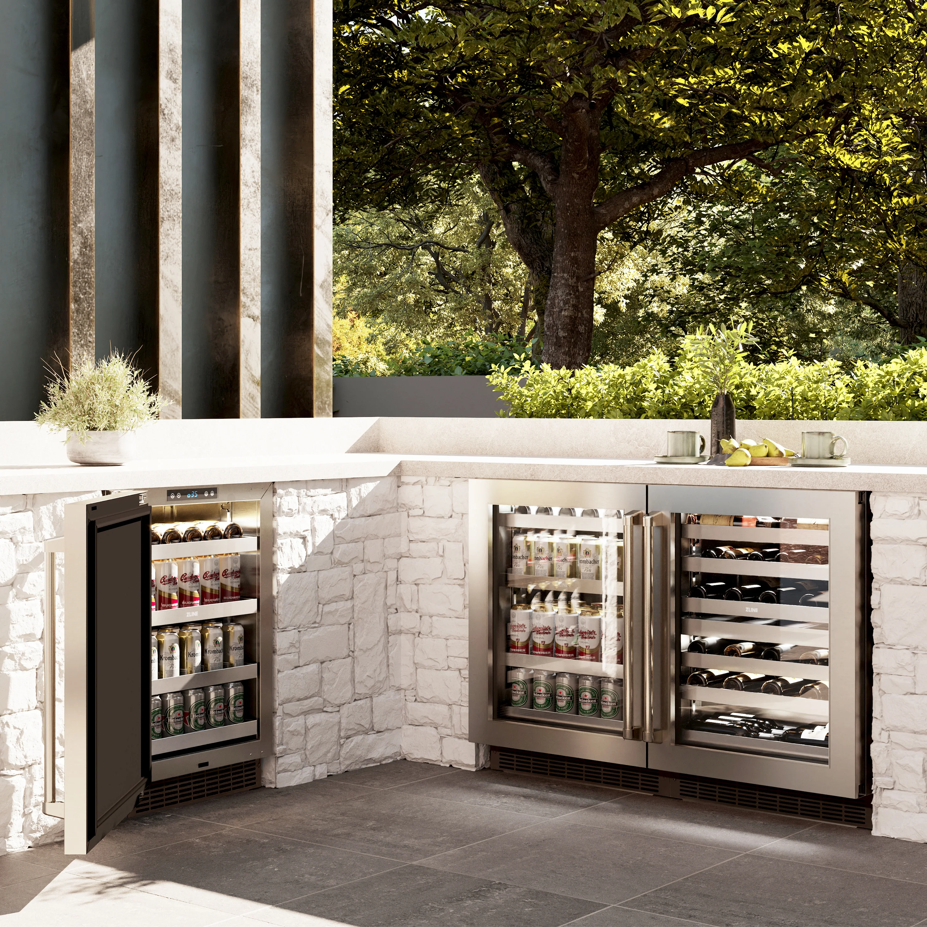 ZLINE 24 in. Touchstone 151 Can Beverage Fridge With Stainless Steel Glass Door (RBSO-GS-24) - Image 16