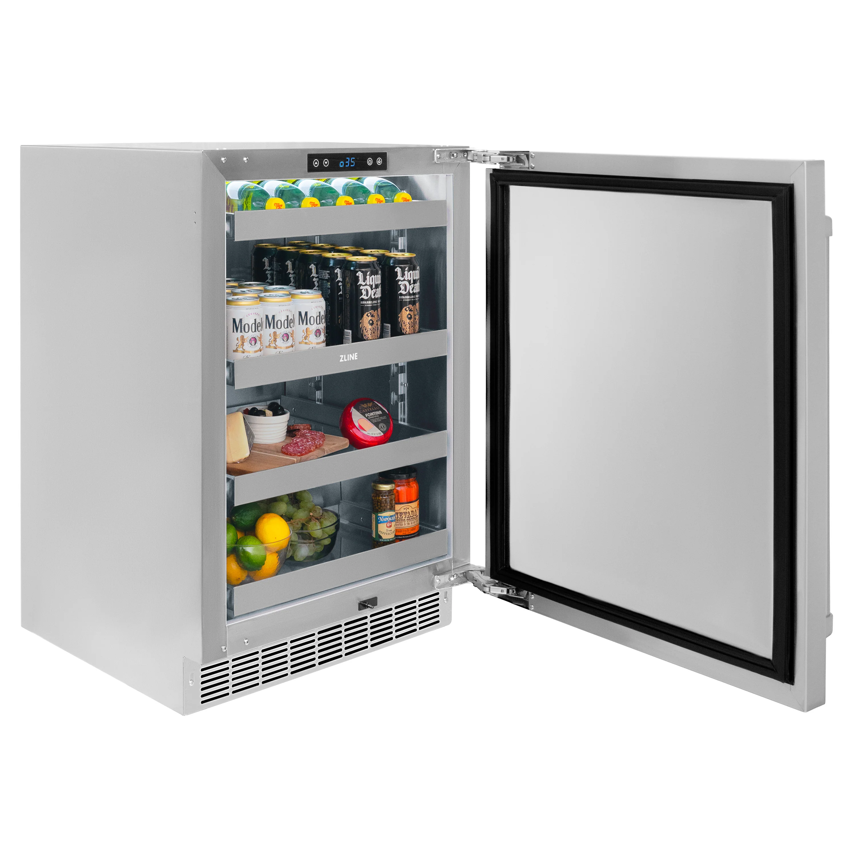 ZLINE 24 in. Touchstone 151 Can Beverage Fridge With Solid Stainless Steel Door (RBSO-ST-24) - Image 6