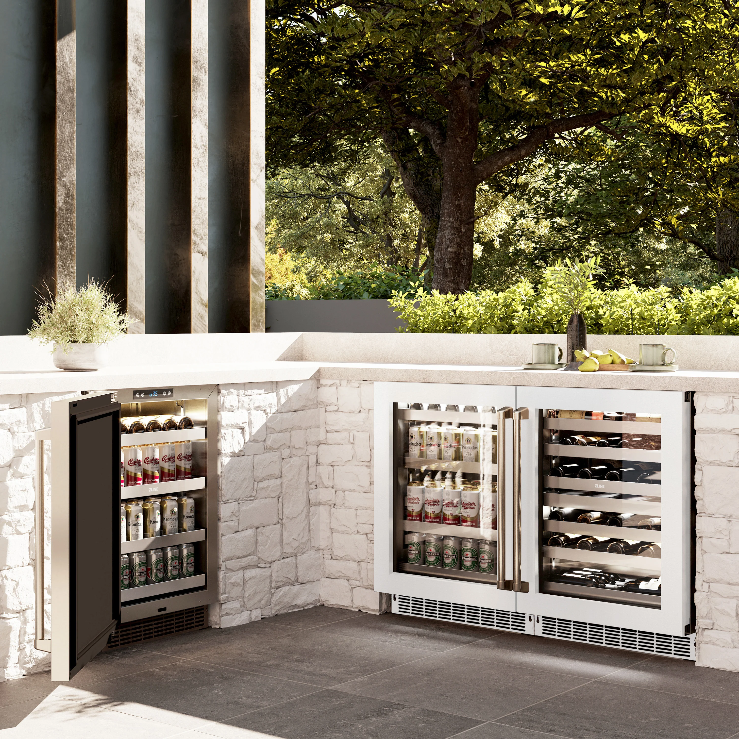 ZLINE 24 in. Touchstone 151 Can Beverage Fridge With White Matte Glass Door (RBSO-WM-24) - Image 11